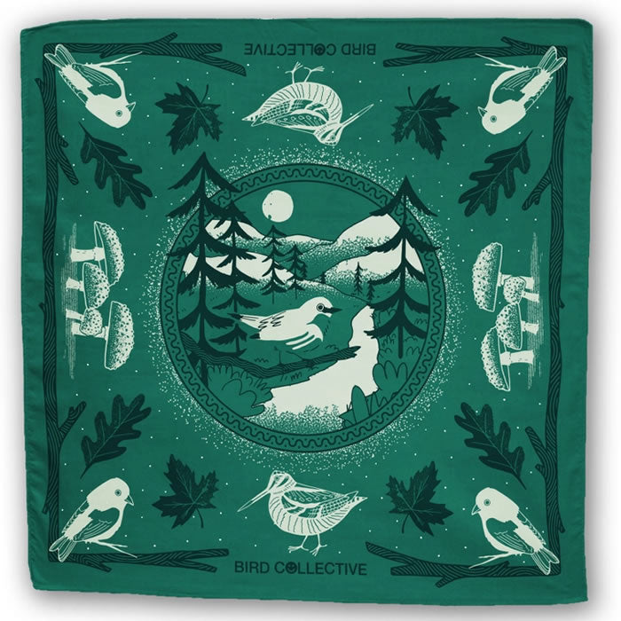 Bird Collective Woodland Bandana - Stylish Printed Scarf for Hiking, Camping & Outdoor Adventures