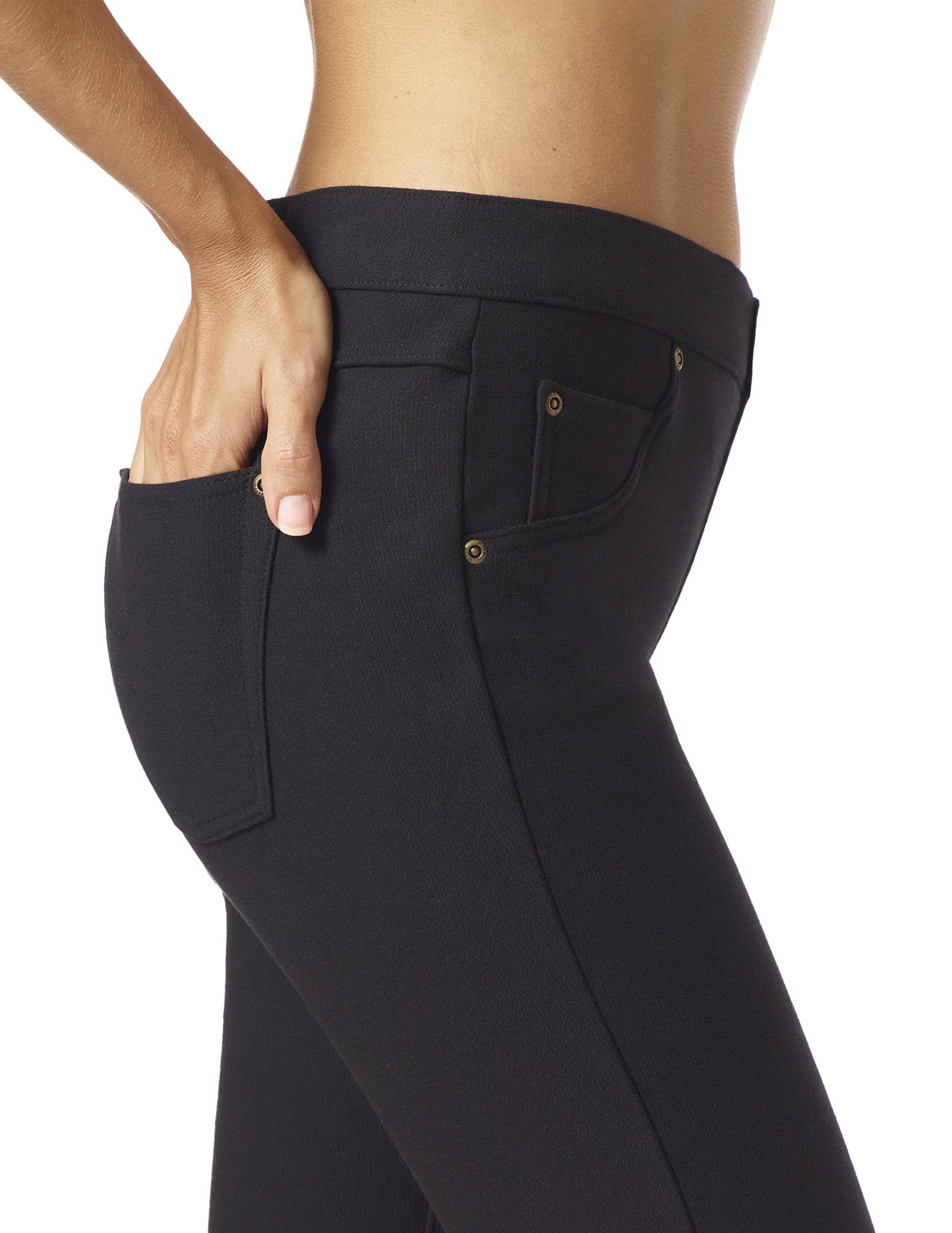 HUE Women's Ultra Soft Fleece Lined Denim Leggings - Stretchy Jeggings for Winter, High Waist Skinny Jeans - Perfect for Casual Wear, Work & Cold Weather Outfits