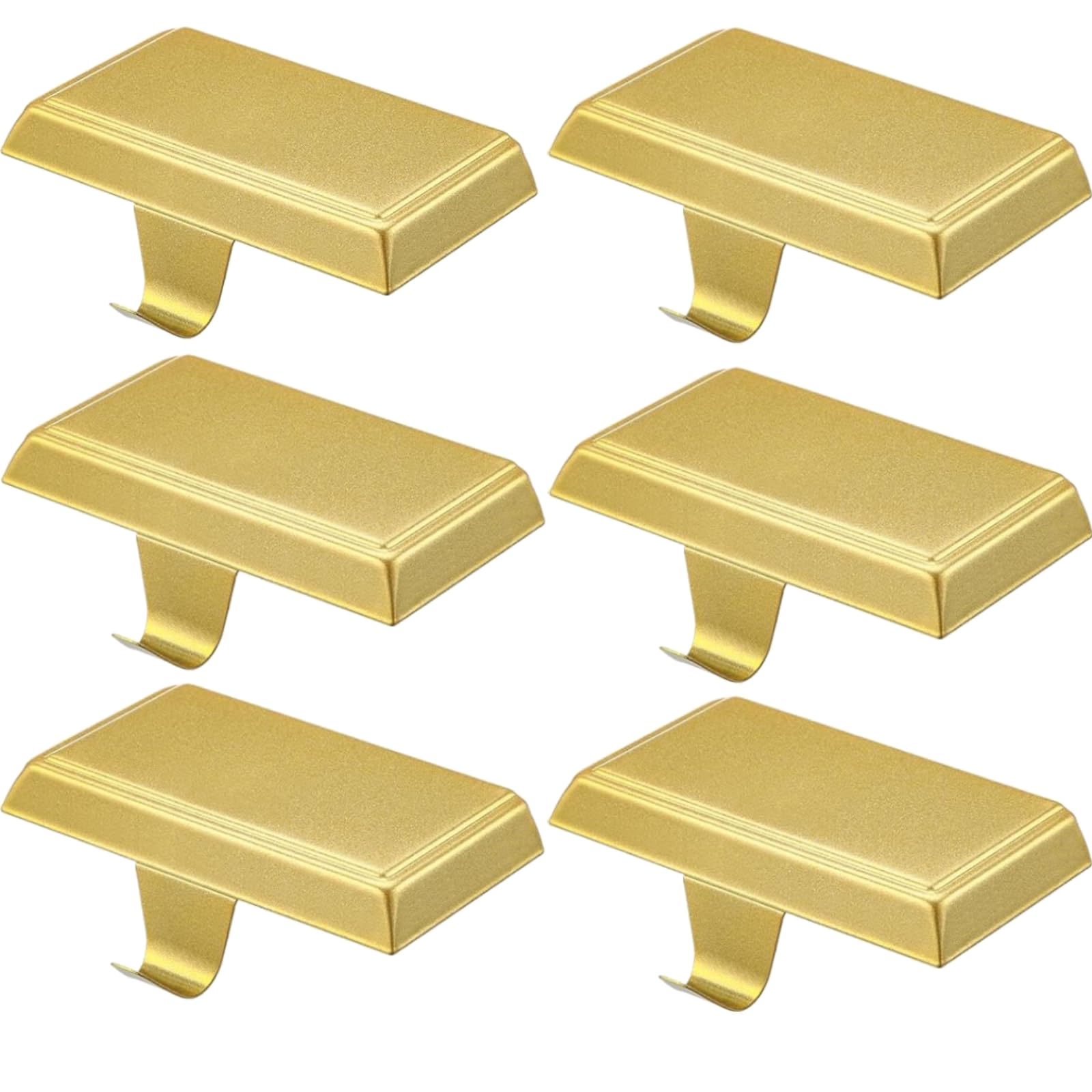 4 Pack Christmas Stocking Holder Bases - Heavy Duty Mantel Hooks for Fireplace, Weighted Stocking Hangers for Holiday Decorations (Gold, Black) - Perfect for Xmas Tree, Fireplace Mantel & Festive Home Decor