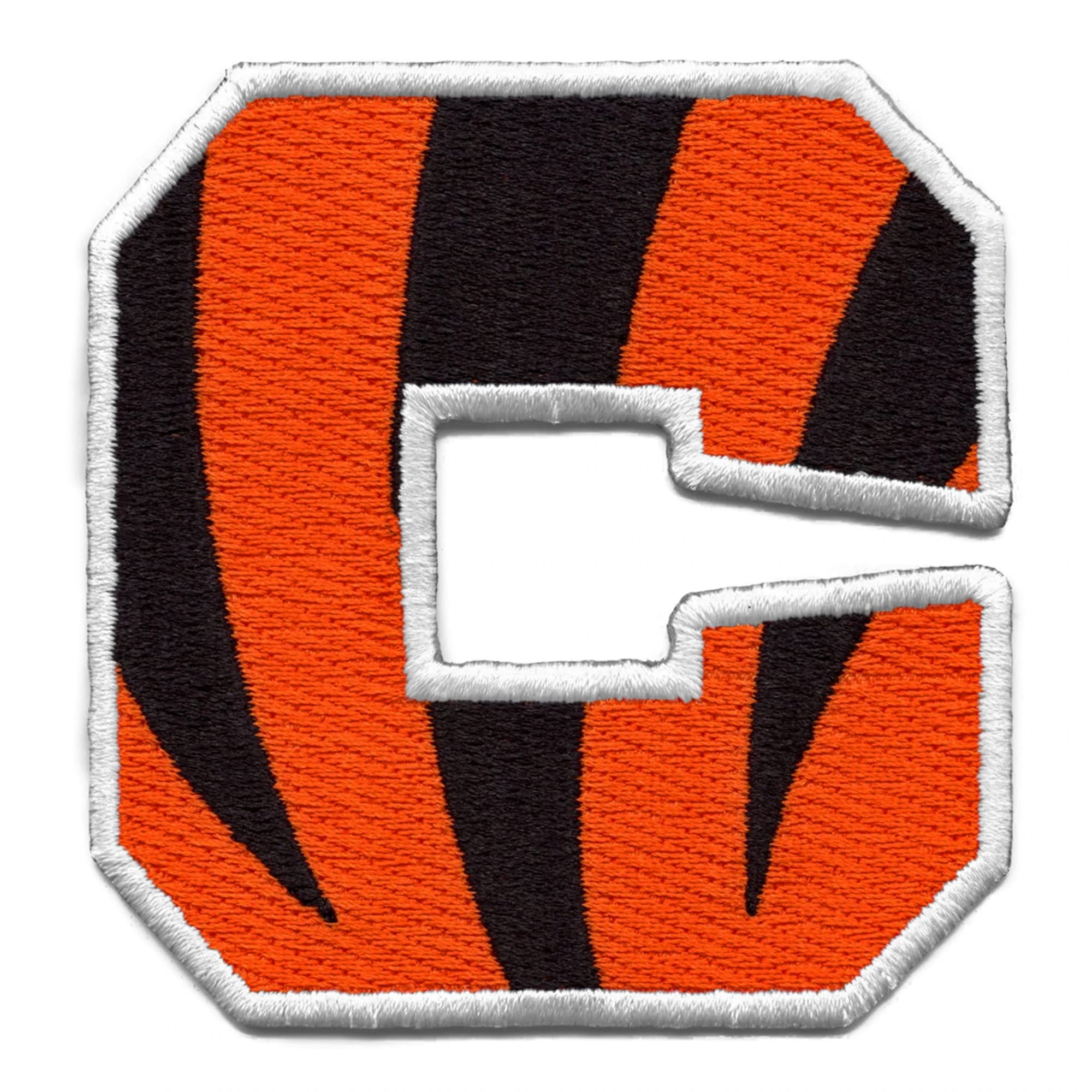 Cincinnati Bengals Striped 'C' Logo Iron-On Embroidered Patch - Perfect for DIY Team Spirit Jerseys, Hats & Bags