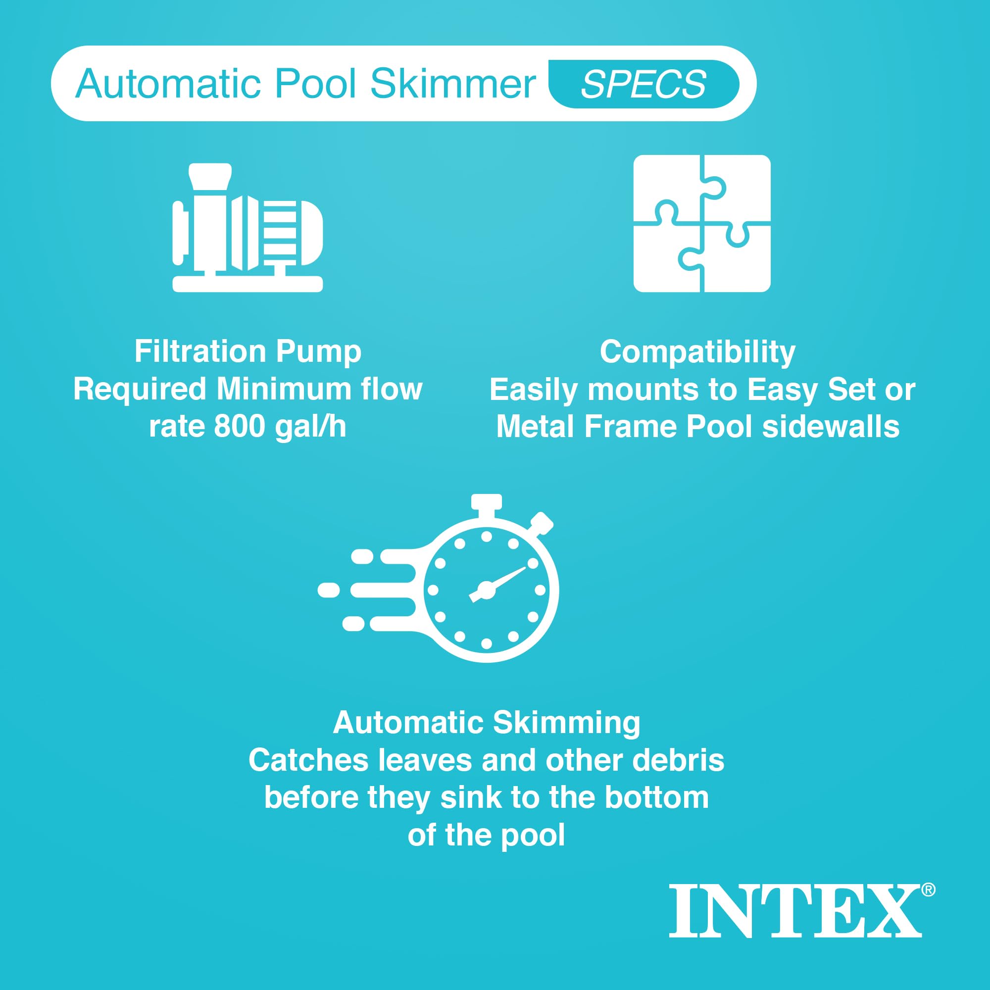 **Intex Krystal Clear Saltwater System for 7000 Gallon Above Ground Pool – Deluxe 800 GPH Wall-Mounted Automatic Skimmer – Easy Pool Maintenance for Clean & Clear Water**    *(Use Case: Perfect for keeping your above-ground swimming pool water clean and clear with minimal effort, ideal for backyard pools, family gatherings, and summer relaxation.)*