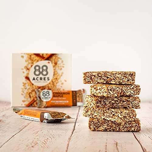 88 Acres Gluten Free Granola Bars - Nut-Free Oat & Seed Snack Bars, Vegan & Non-GMO, 6 Pack (Cinnamon Maple Flavor) | Healthy Breakfast & On-the-Go Snack for Kids & Adults