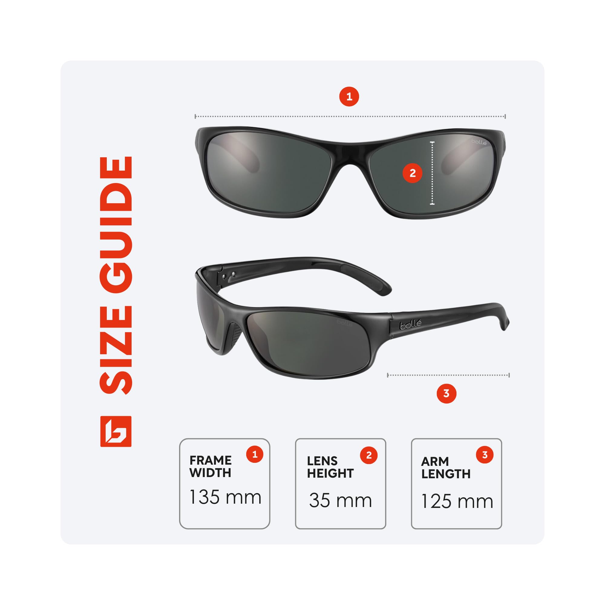 Bollé Anaconda 64MM Wrap Around Polarized Sunglasses for Men - UV Protection, Lightweight & Durable - Includes Free iWear Designer Eyewear Kit - Perfect for Driving, Running, and Outdoor Sports