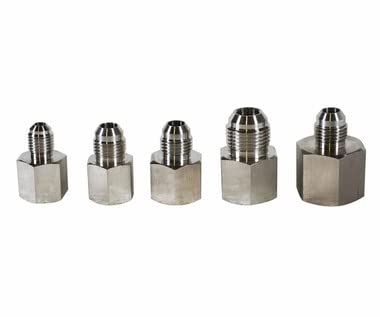 37° Female JIC to Male JIC Hydraulic Adapter - Stainless Steel Fittings (1/4
