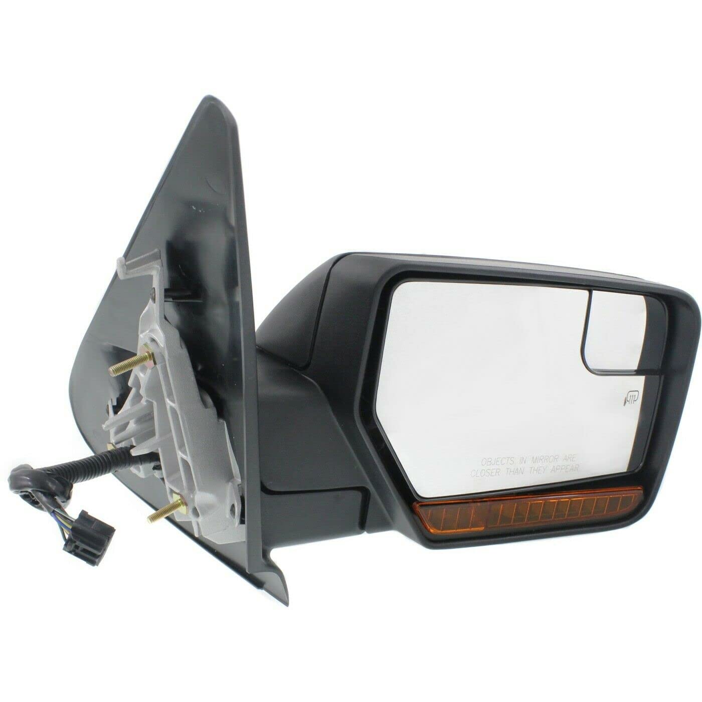 2PCS Textured Power Heated Manual Folding Side Mirrors for Ford Expedition 2007-2017 - Driver & Passenger Side Replacement Mirrors Without Auto-Dimming | Perfect for Winter Driving & Enhanced Visibility