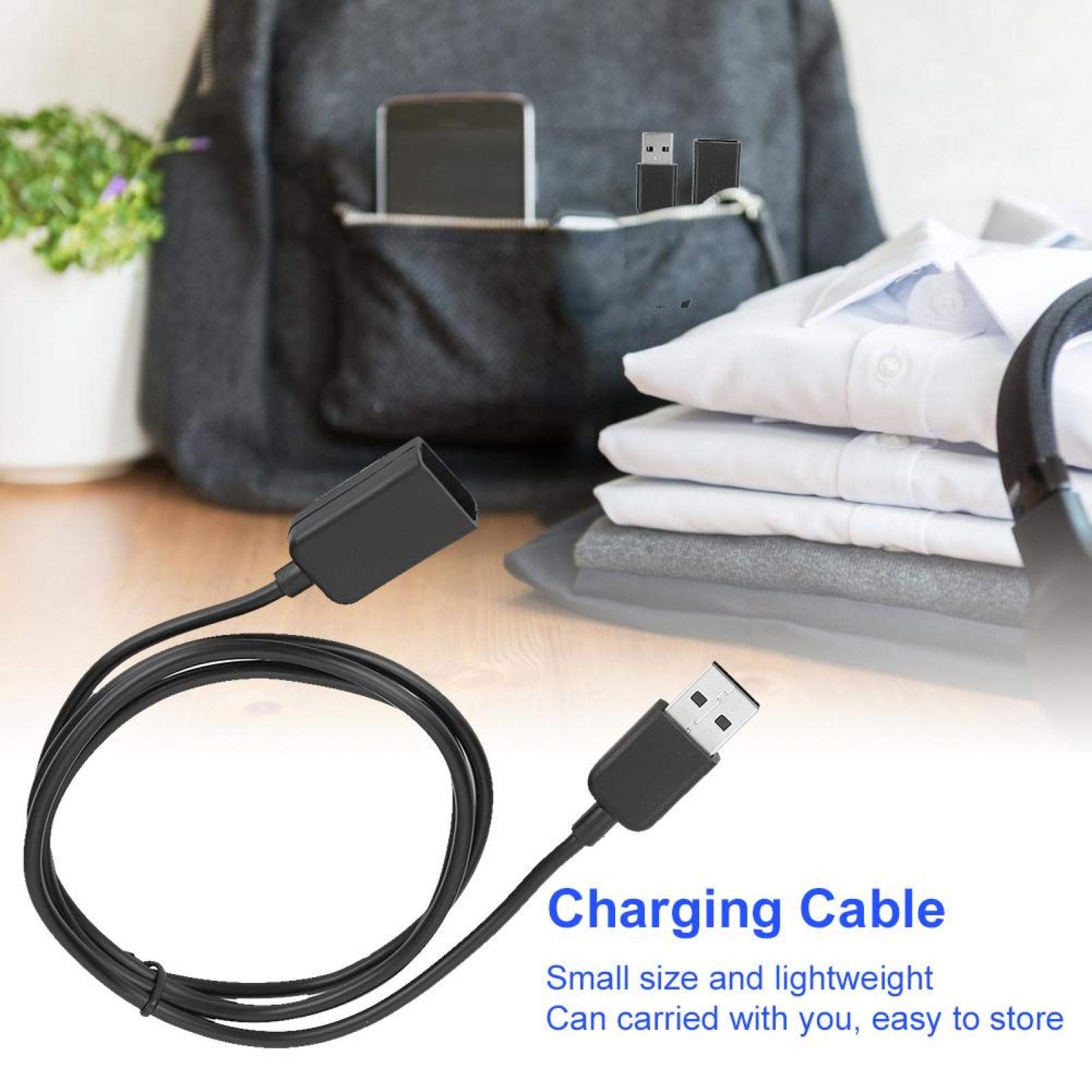 Cuifati 1M/3.28ft USB Charger Cable for Smart Bracelet Watch - TPE Soft Wristband Charger, Portable USB Adapter (Black) | Perfect for Fitness Tracking, Sleep Monitoring & Daily Wear