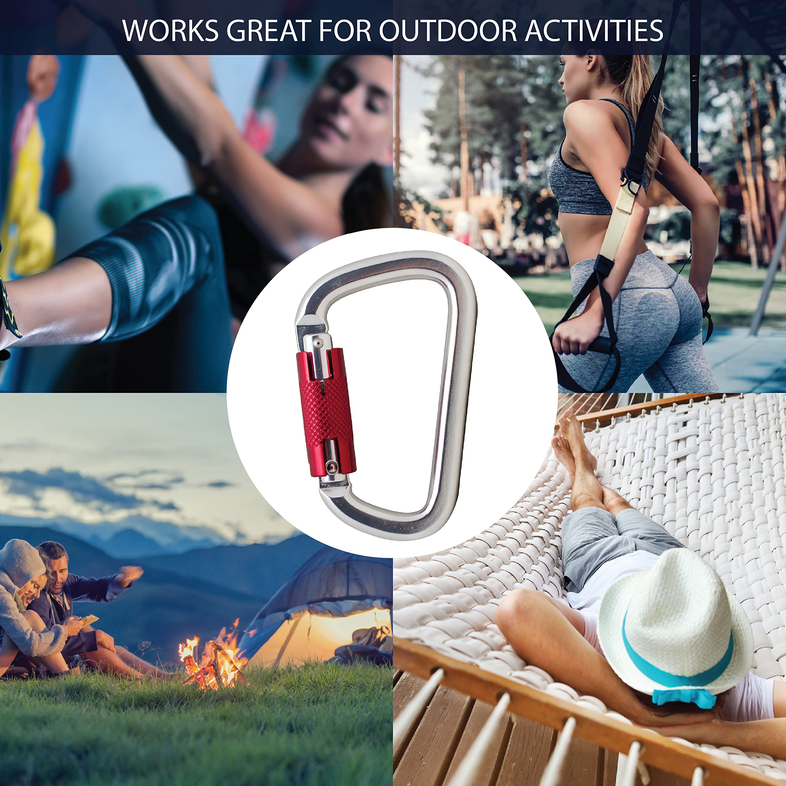 Fusion Climb Swift Lock Auto Locking Aluminum Carabiner - Lightweight & Durable Carabiner for Rock Climbing, Hiking, Camping, Hammocks, Gym, Keychains, Dog Leash & Outdoor Gear - Perfect for High-Altitude Work, Adventure Sports & Everyday Carry