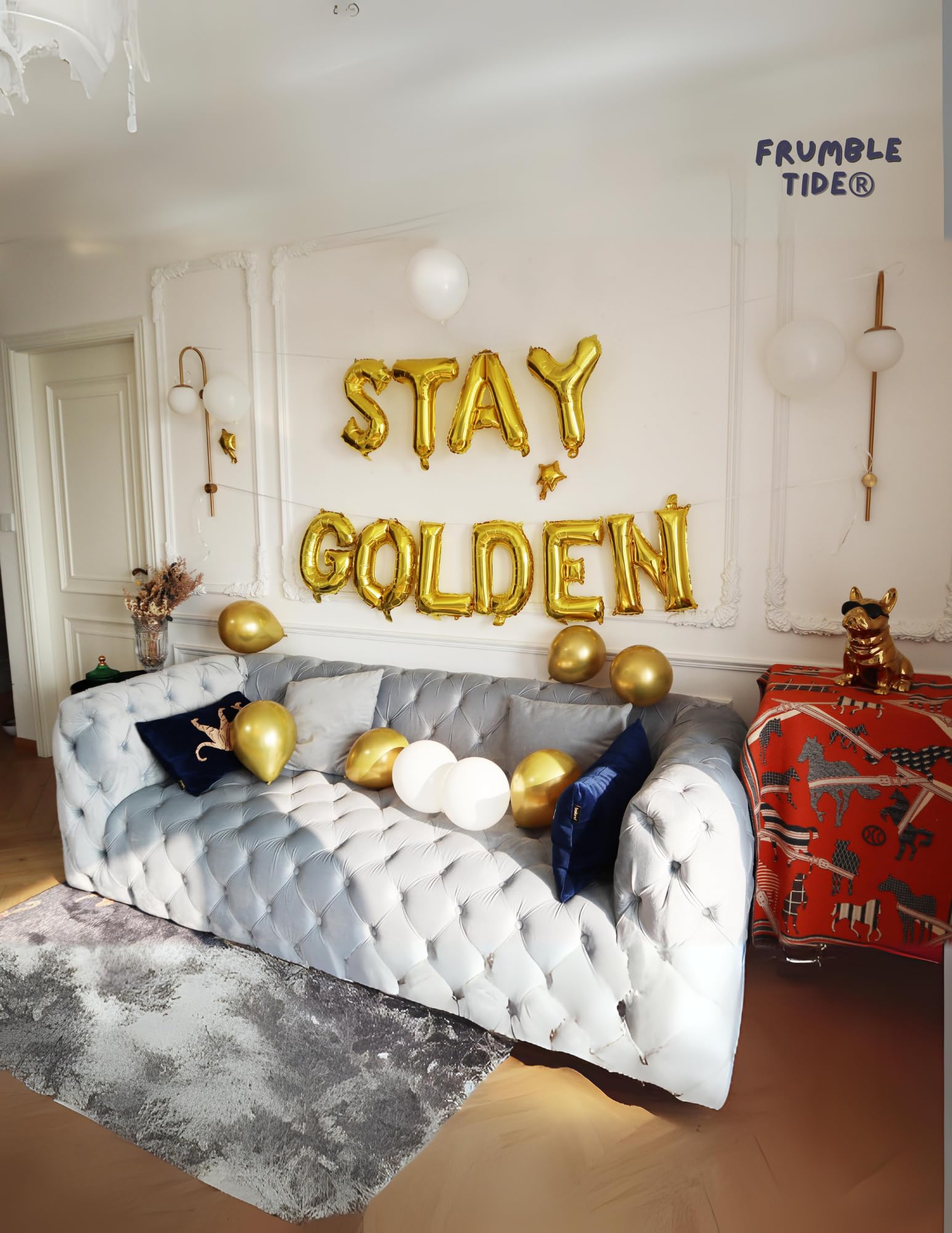 16 Inch STAY GOLDEN Balloon Banner - Perfect for Golden Birthday Party Decorations, Anniversary Celebrations & Graduation Events - Premium Foil Balloon for Wall Decor, Photo Backdrops & Party Supplies