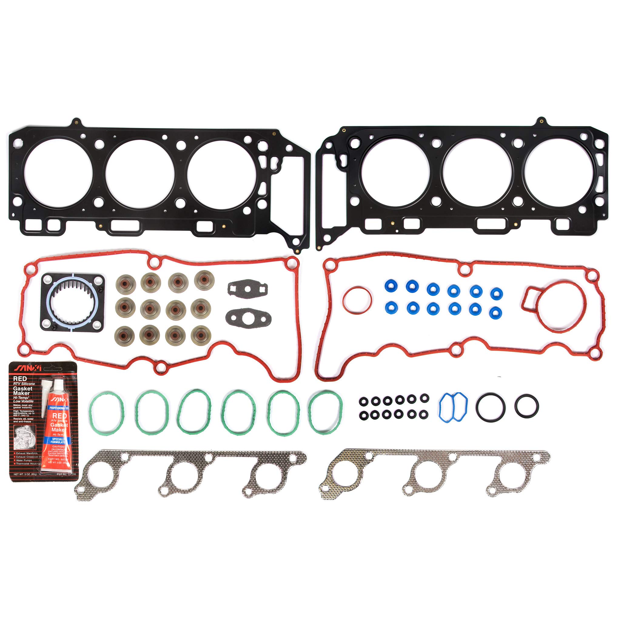 Full Gasket Set Intake Exhaust Valves Compatible with 2004-2011 Ford Mazda Mercury 4.0L VIN E - Engine Seal Replacement Kit for Improved Performance & Leak Prevention - Perfect for DIY Mechanics & Auto Repair Shops