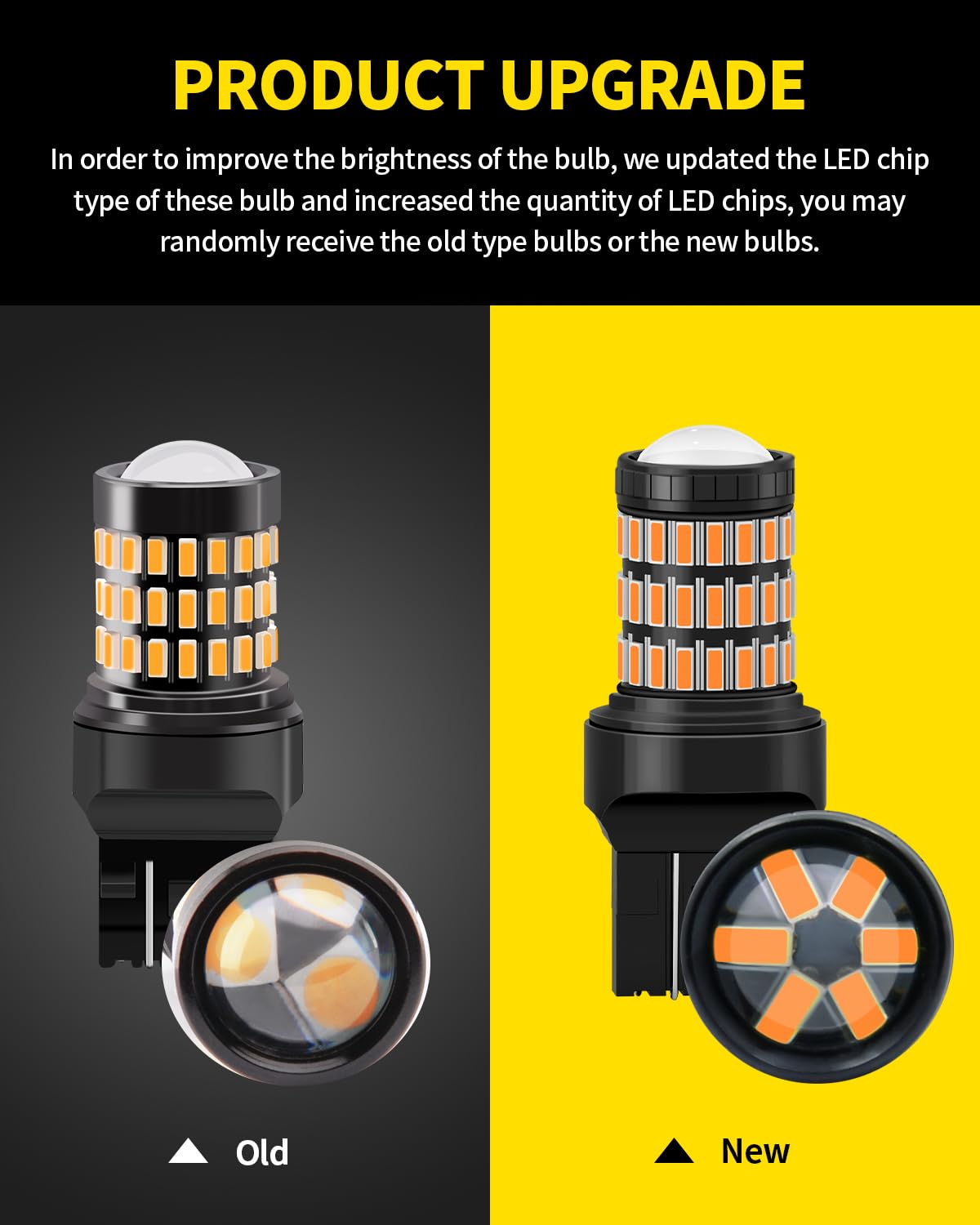 Amber Yellow 7443 7444 7440 T20 LED Bulbs with Projector Blinker - Compatible with Toyota 4Runner 2014-2021 Front Turn Signal & 2010-2021 Rear Turn Signal Lights - Super Bright LED Replacement - Pack of 2 - Perfect for Night Driving and Enhanced Visibility