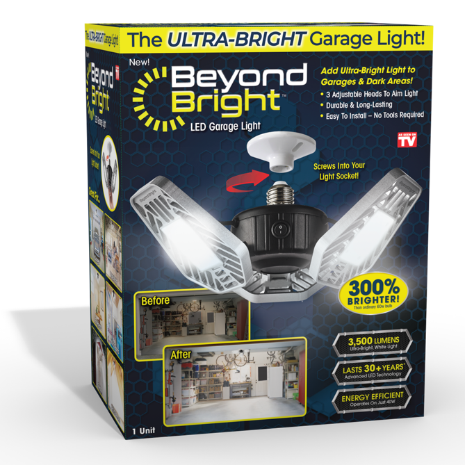 Beyond Bright LED Garage Light - High Lumens, Energy Efficient, Motion Sensor - Perfect for Workshops, Storage, and Home Garages