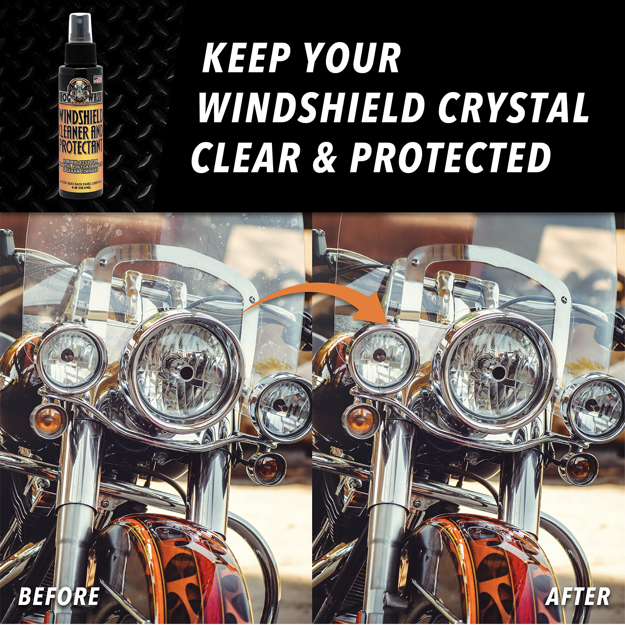 Premium Windshield Cleaner & Protectant - HW0884 - Streak-Free Shine & Long-Lasting Protection for Cars, Trucks & Motorcycles - Ideal for Rainy Days & Winter Driving