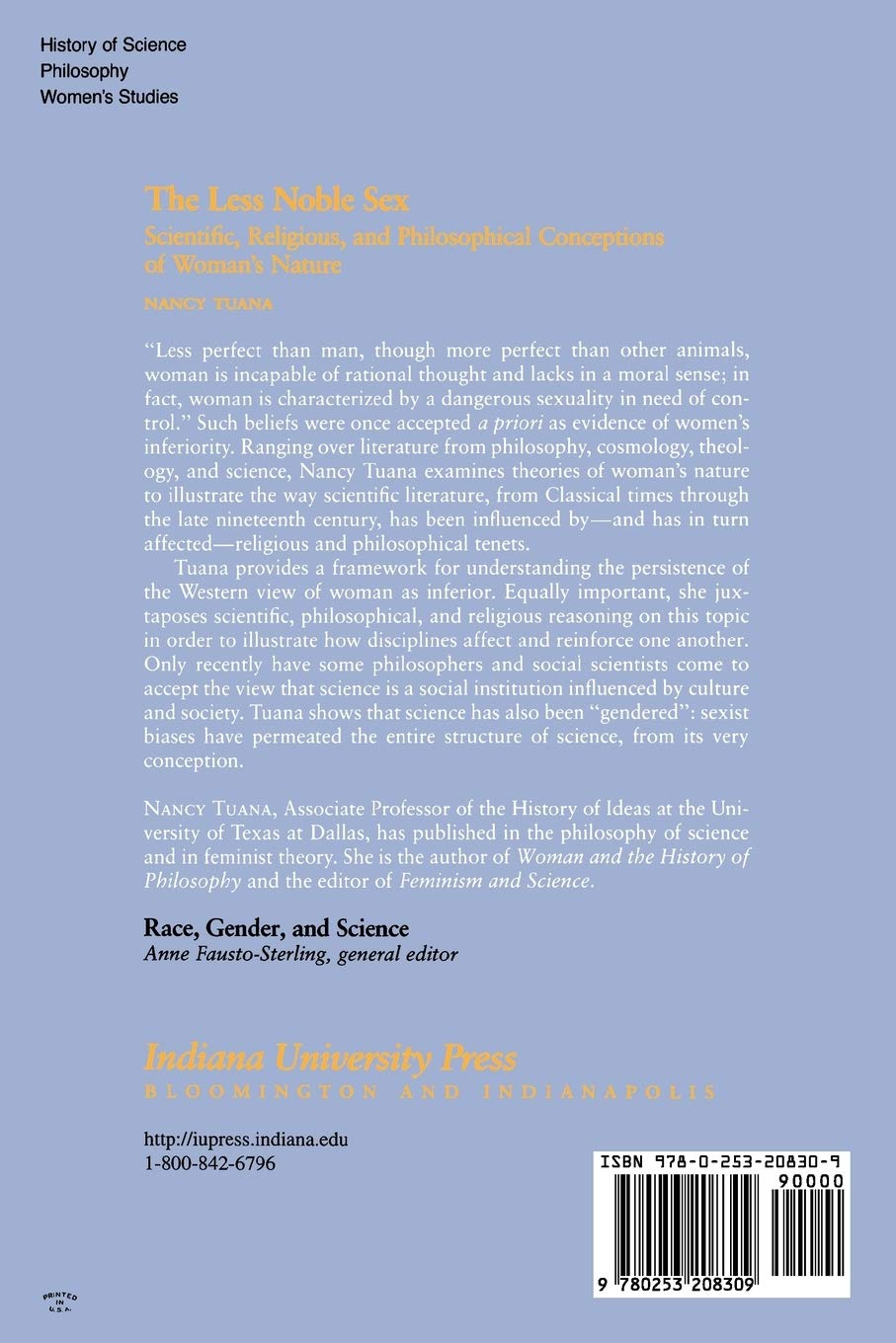 The Less Noble Sex: Scientific, Religious & Philosophical Views on Woman's Nature - Race, Gender & Science Book for Feminist Studies & Academic Research
