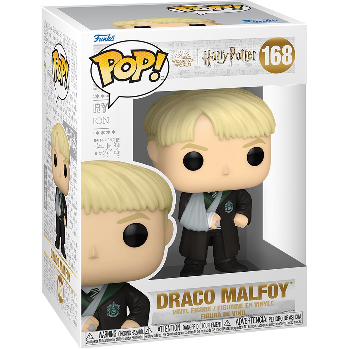 Harry Potter Funko Pop! Vinyl Figure #168 - Draco Malfoy with Broken Arm | Collectible Movie Character Toy | Perfect for Harry Potter Fans, Pop Culture Collectors, and Gift Giving