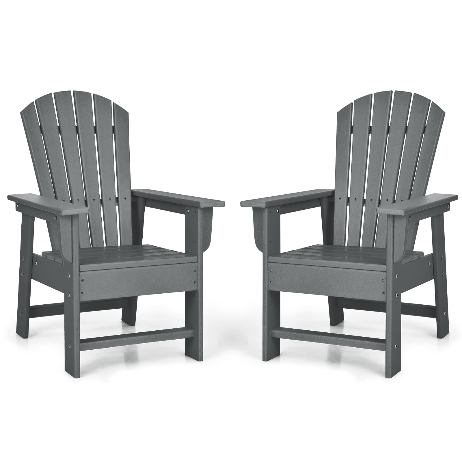 **Giantex Kids Adirondack Chair - HDPE Outdoor Patio Chair with Ergonomic Backrest for Toddlers, Gray - Perfect for Deck, Porch, Backyard, Poolside & Indoor Use - Weather-Resistant & Durable for Outdoor Play**