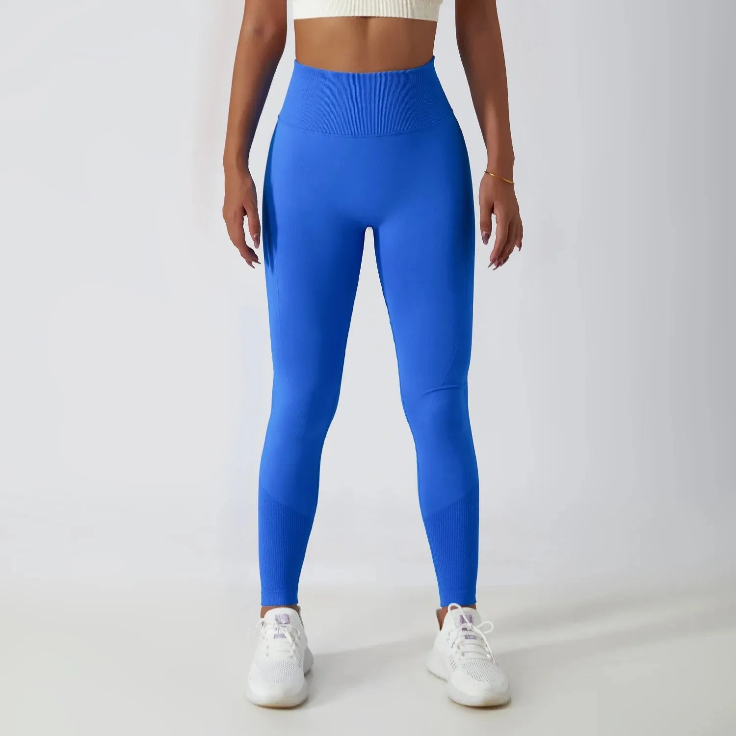 High Waist Solid Color Ribbed Seamless Yoga Pants - Women's Gym Leggings for Fitness, Running & Tummy Control - Perfect for Workouts, Yoga & Everyday Wear