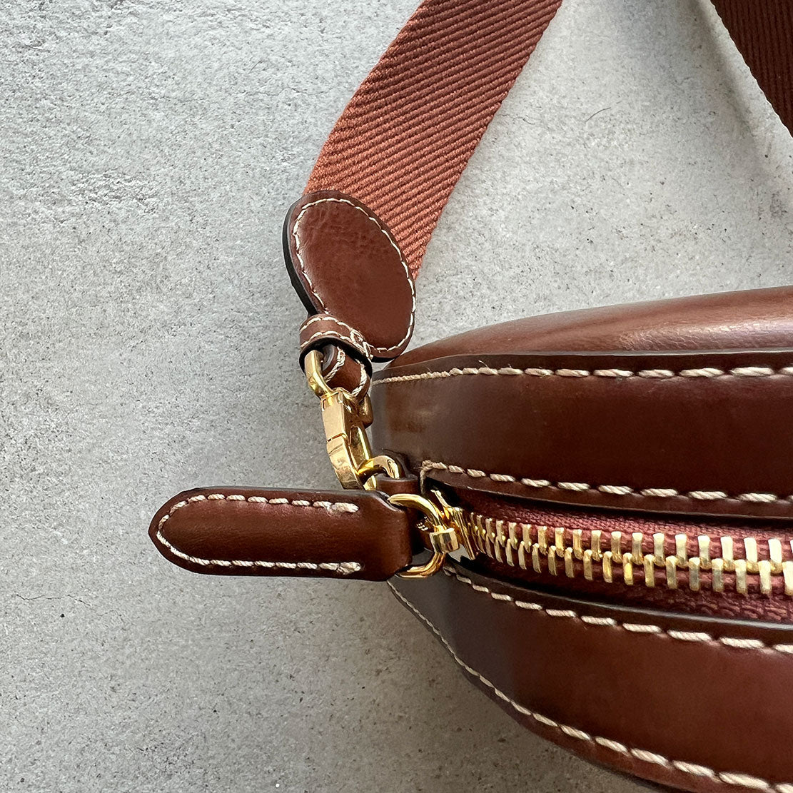 Stella Logo Camera Bag with Whip/Stud Strap in Cognac - Stylish Crossbody Bag for Photographers & Travel Enthusiasts | Perfect for Everyday Use, Travel & Photography Adventures
