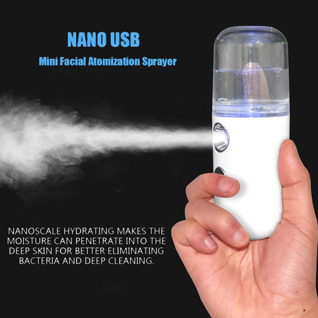 Rechargeable USB Facial Humidifier - Portable Mist Sprayer & Nebulizer for Skin Moisturizing & Beauty Care | Perfect for Home, Office & Travel Use