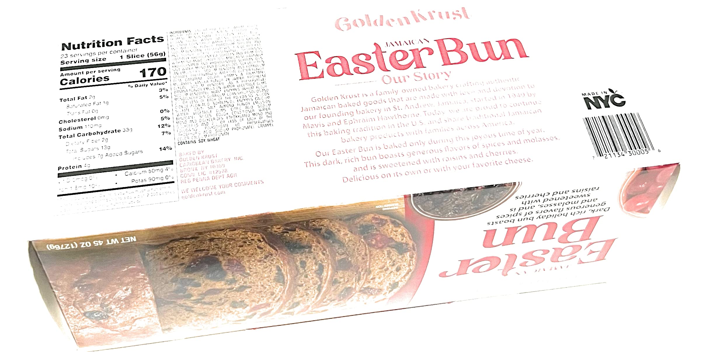 Golden Krust Fruity Easter Bun 4lb (48 Oz) - Best Tasting & Juiciest Easter Bread - Perfect for Easter Celebrations, Holiday Gatherings & Gift Giving