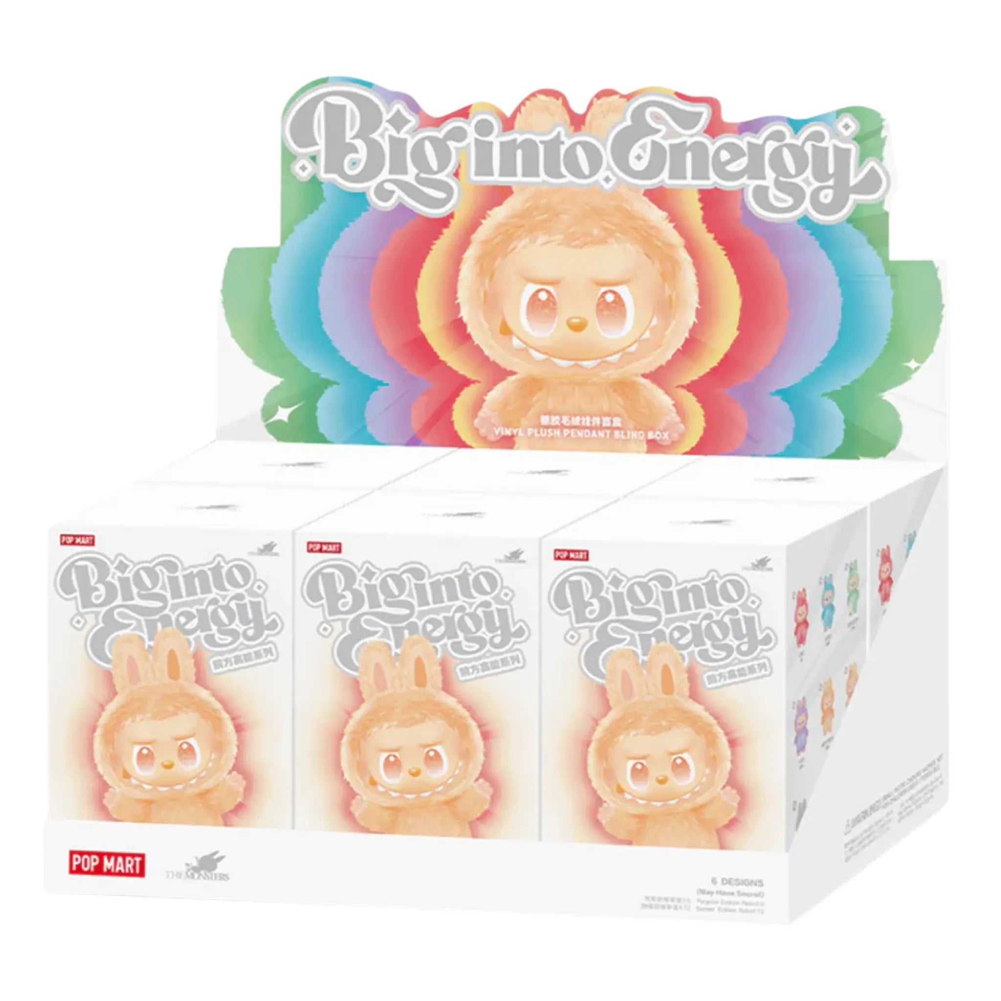 Pop Mart Labubu The Monsters Big Into Energy Vinyl Plush Pendant Blind Box (Case of 6) - Cute Collectible Toy for Kids & Adults, Perfect for Gifts, Display & Surprise Unboxing Fun