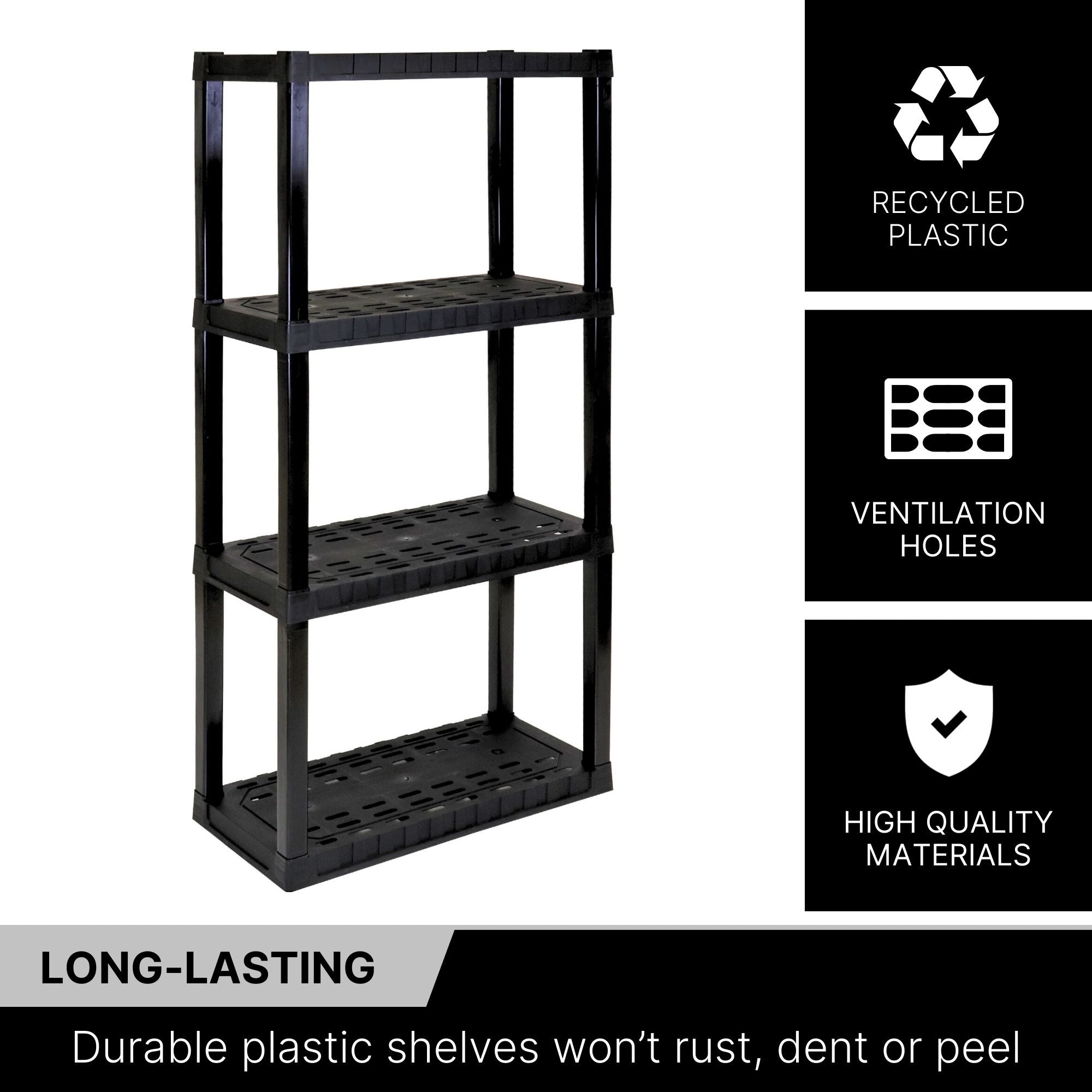 4-Tier Heavy Duty Storage Shelf – 400 lbs Capacity (180 kg) – 30