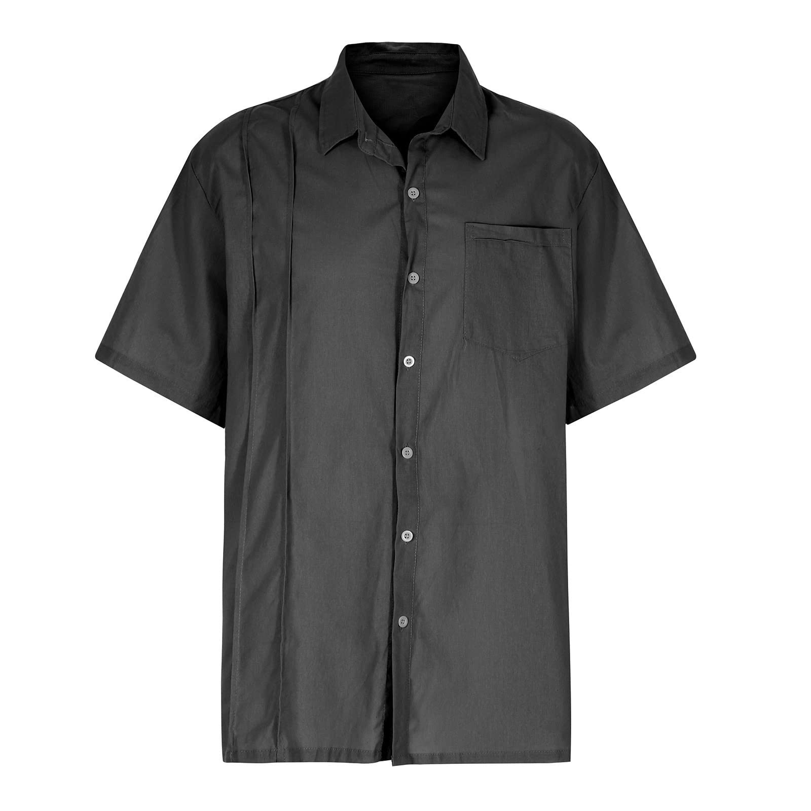 Men's Regular Fit Twill Solid Button Down Collar Dress Shirt - Formal & Business Casual Wear for Office, Wedding & Special Occasions