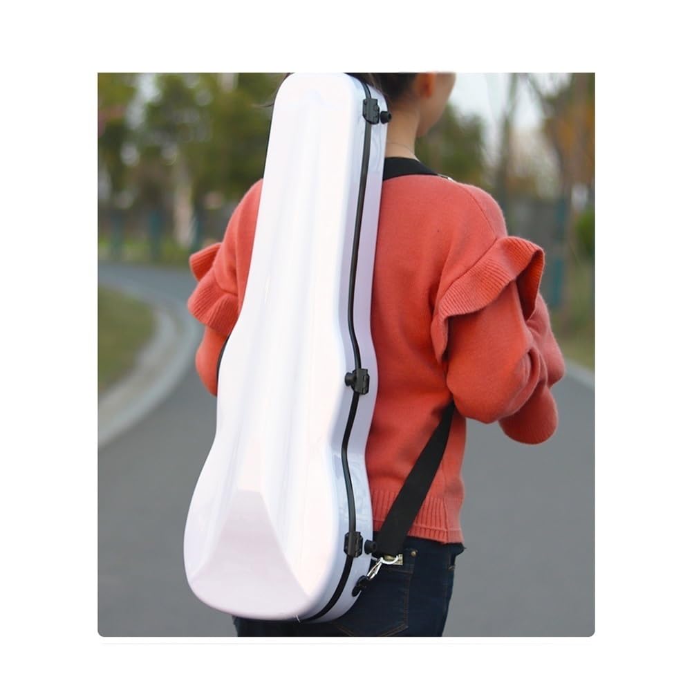 15/16 Inch Professional Carbon Fiber Viola Case - Lightweight Hard Case with Built-in Thermometer & Double Shoulder Straps (Black) - Perfect for Travel, School & Professional Performances