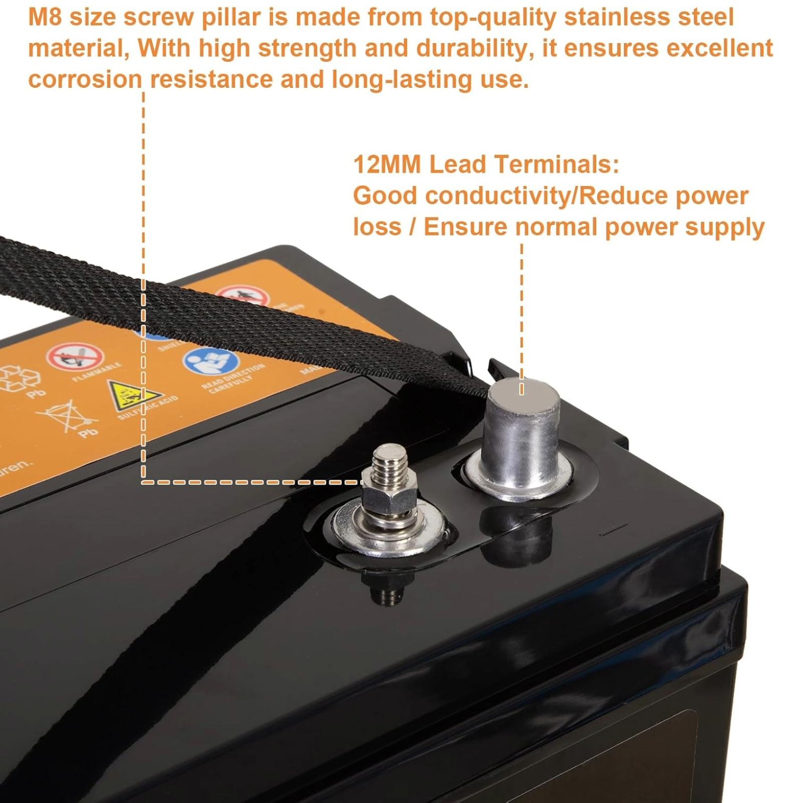 WEIZE BCI Group 31M AGM Battery - 12V 110AH, 240RC 825CCA - Dual Purpose Starter & Deep Cycle Battery for Marine, RV, Boats, Solar Power & Off-Grid Applications - Maintenance-Free Sealed Lead Acid Battery