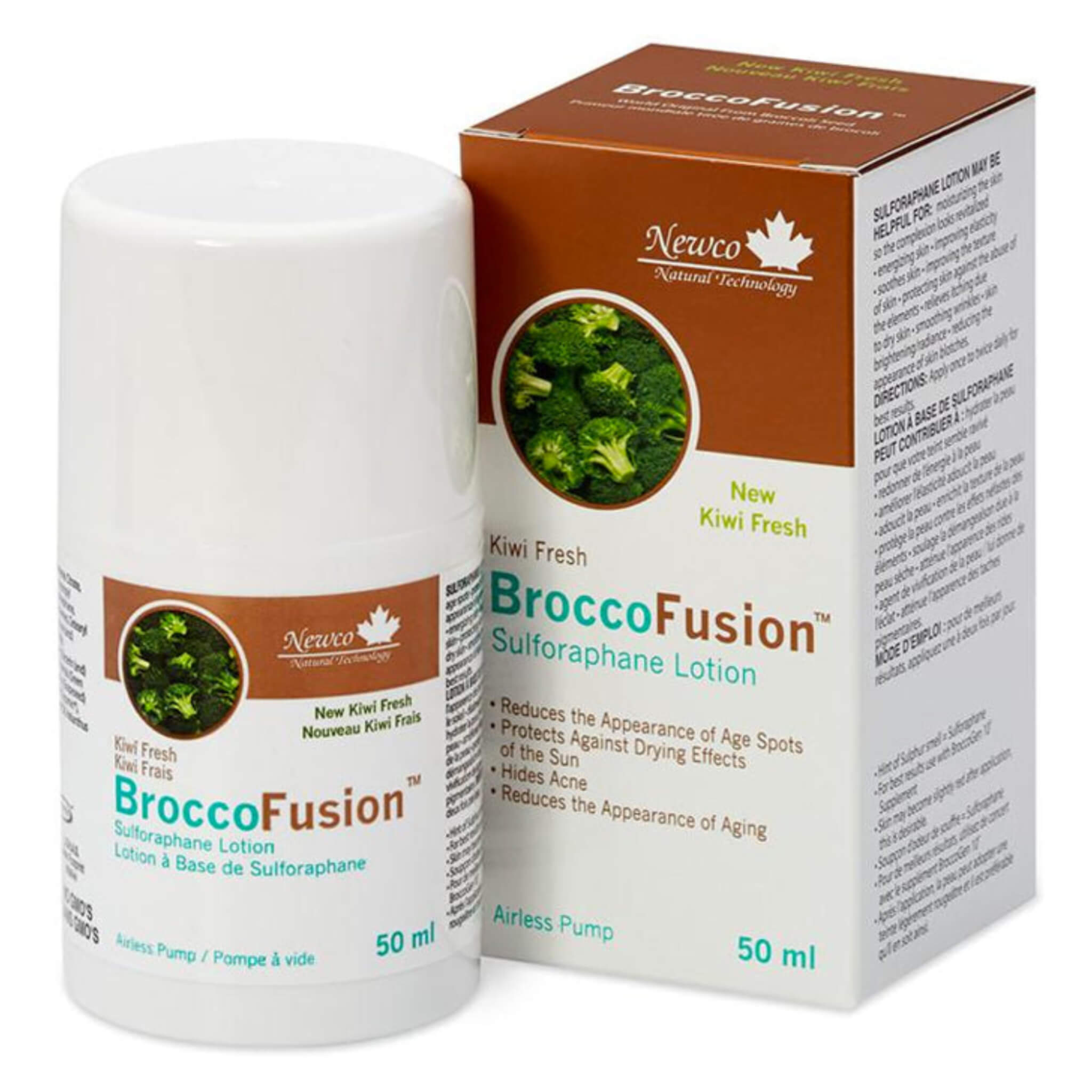 BroccoFusion Sulforaphane Lotion with Kiwi Extract - Antioxidant Skin Care for Face & Body - Glowing Complexion & Hydration - Perfect for Daily Moisturizing & Anti-Aging Routine