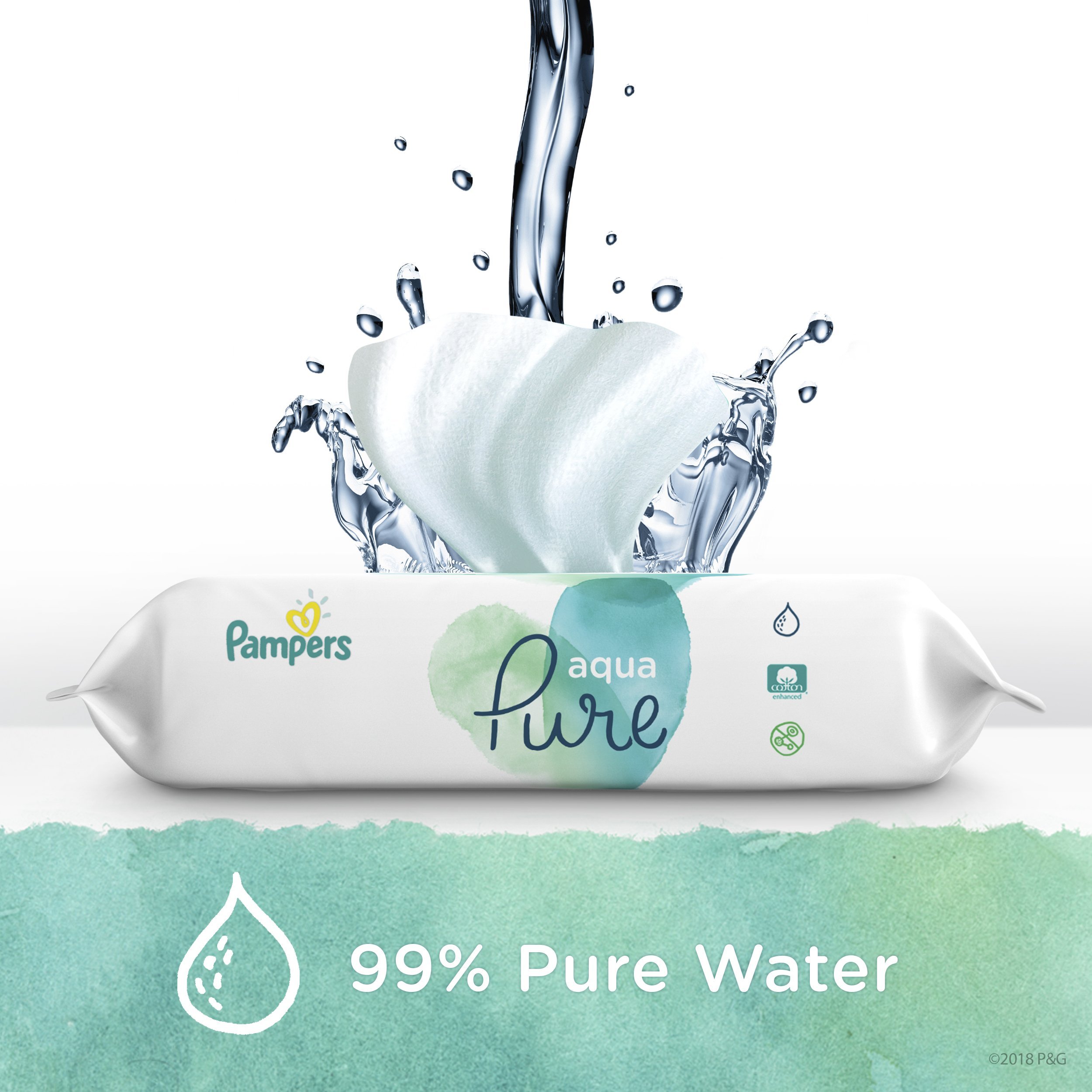 Pampers Pure Hypoallergenic Fragrance-Free Baby Diapers Size 2 (128 Count) with Aqua Pure Sensitive Water Wipes (224 Count) - Gentle Protection for Newborns & Infants - Perfect for Daycare, Travel & Overnight Use