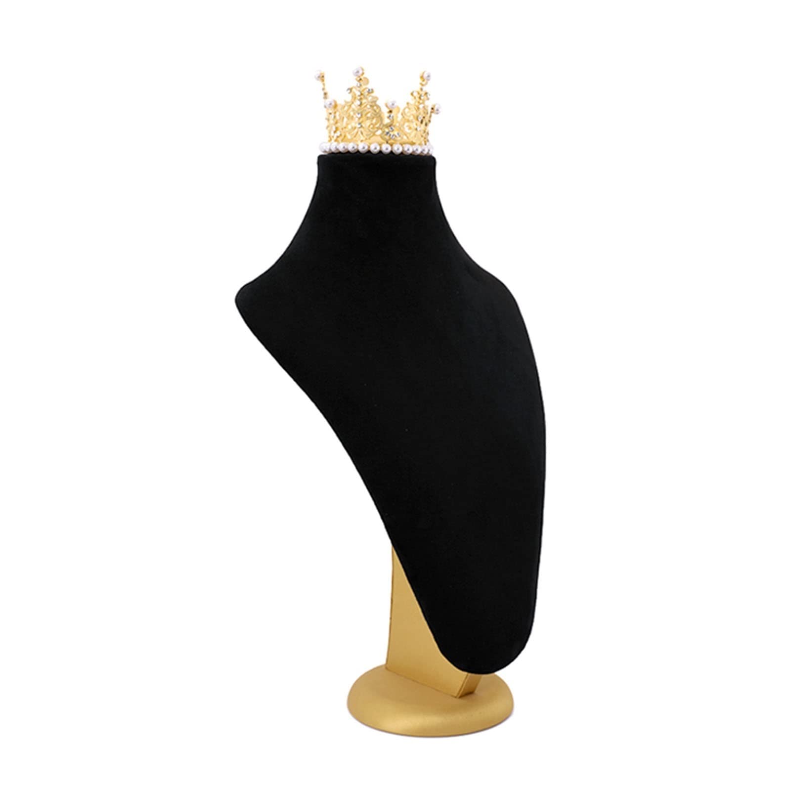 Black Velvet Necklace Display Stand - Jewelry Organizer for Necklaces & Pendants - Medium Size Jewelry Bust Mannequin - Perfect for Boutique, Jewelry Store & Home Decor Display