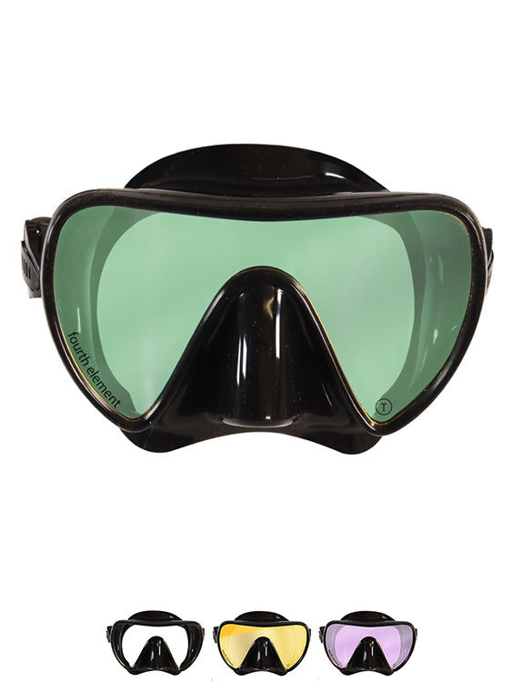 Fourth Element Scout Mask - Black Snorkeling & Scuba Diving Face Mask for Adults - Comfortable Anti-Fog Swim Mask for Ocean, Pool & Water Sports