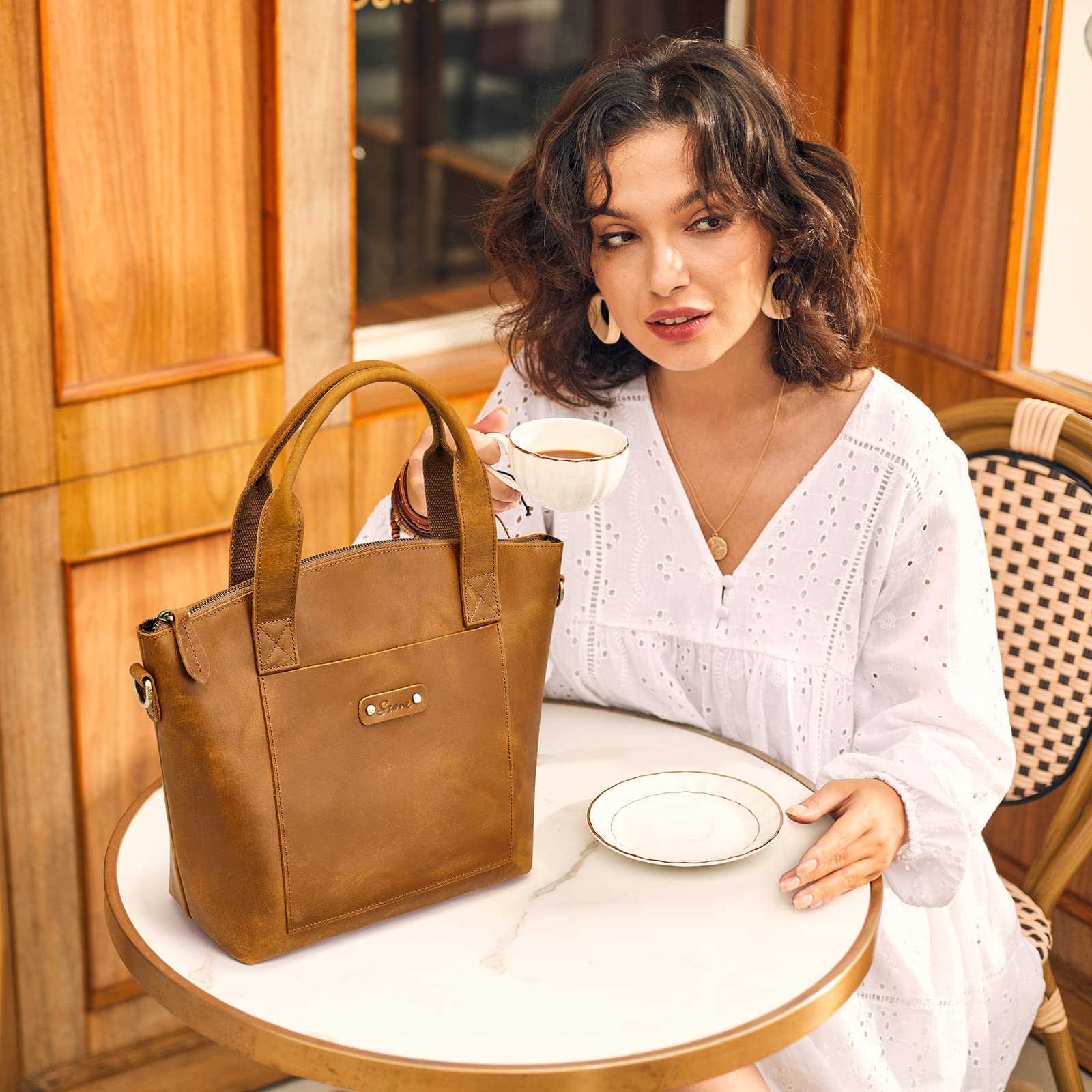 Genuine Leather Satchel Bags for Women - Crossbody Tote Purse for Work & Travel