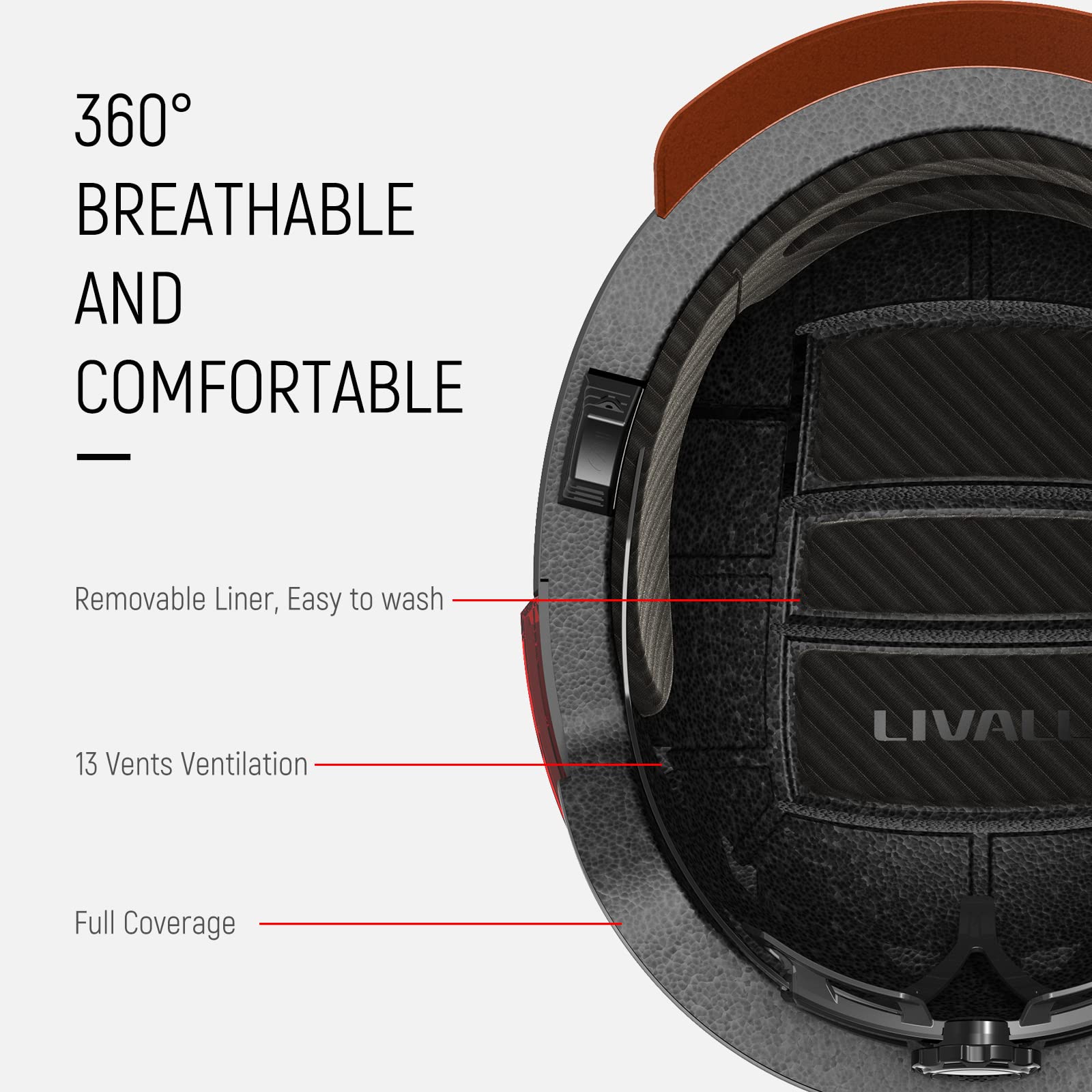 LIVALL BH51M Neo Smart Bluetooth Bike Helmet with Built-in Speakers & Mic - Lightweight Cycling Helmet for Commuting, Road Biking & Outdoor Sports