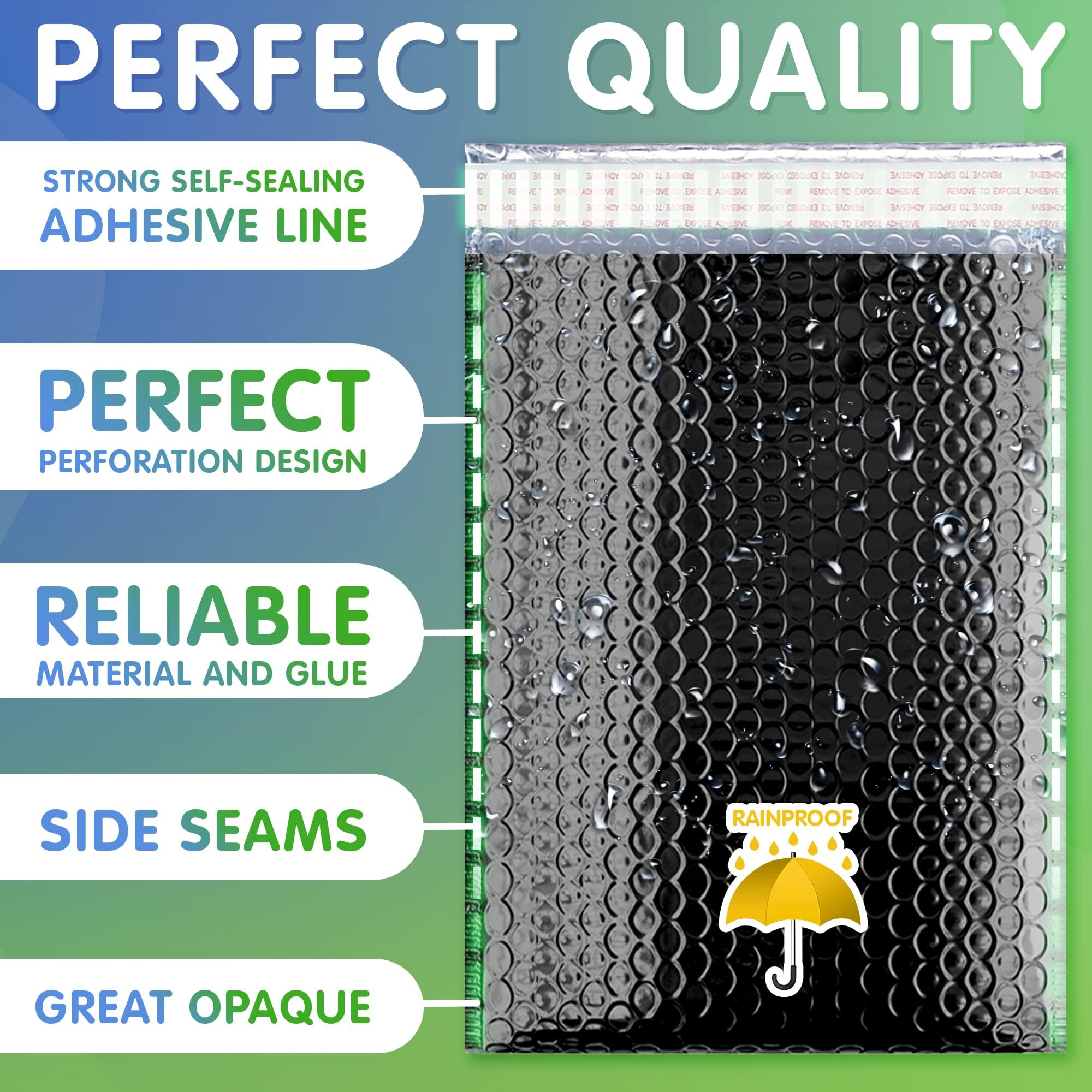 Black Poly Bubble Mailers Self Seal - 6x9 Inch (250 Pack) | Durable Waterproof Bubble Padded Envelopes for Shipping & Mailing | Perfect for Ecommerce, Small Business Packages & Online Store Shipments