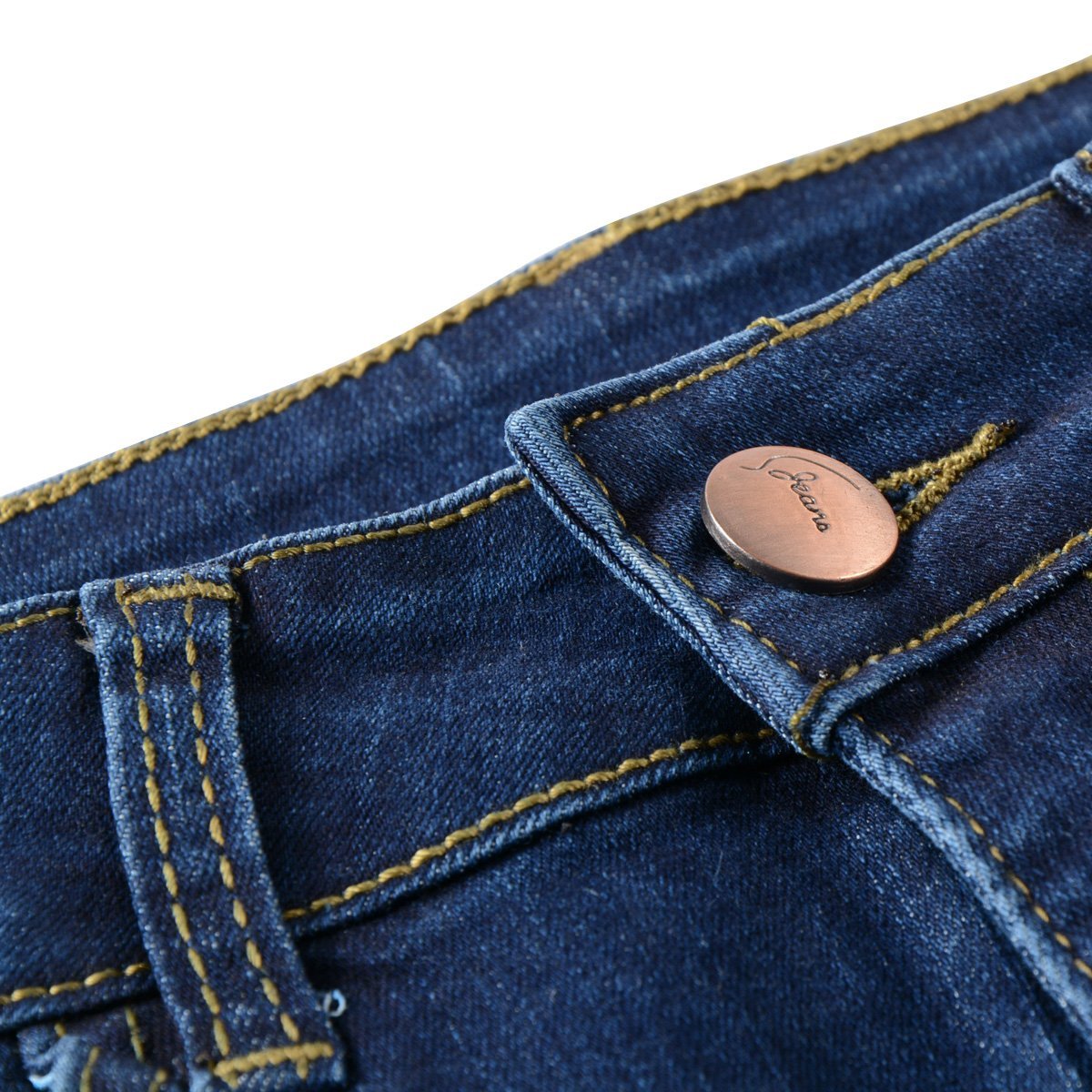 Vanberfia Women's Stretchy Denim Mid Rise Jean Shorts with Pockets - Comfortable High Waist Denim Shorts for Summer, Casual Wear, Beach & Outdoor Activities