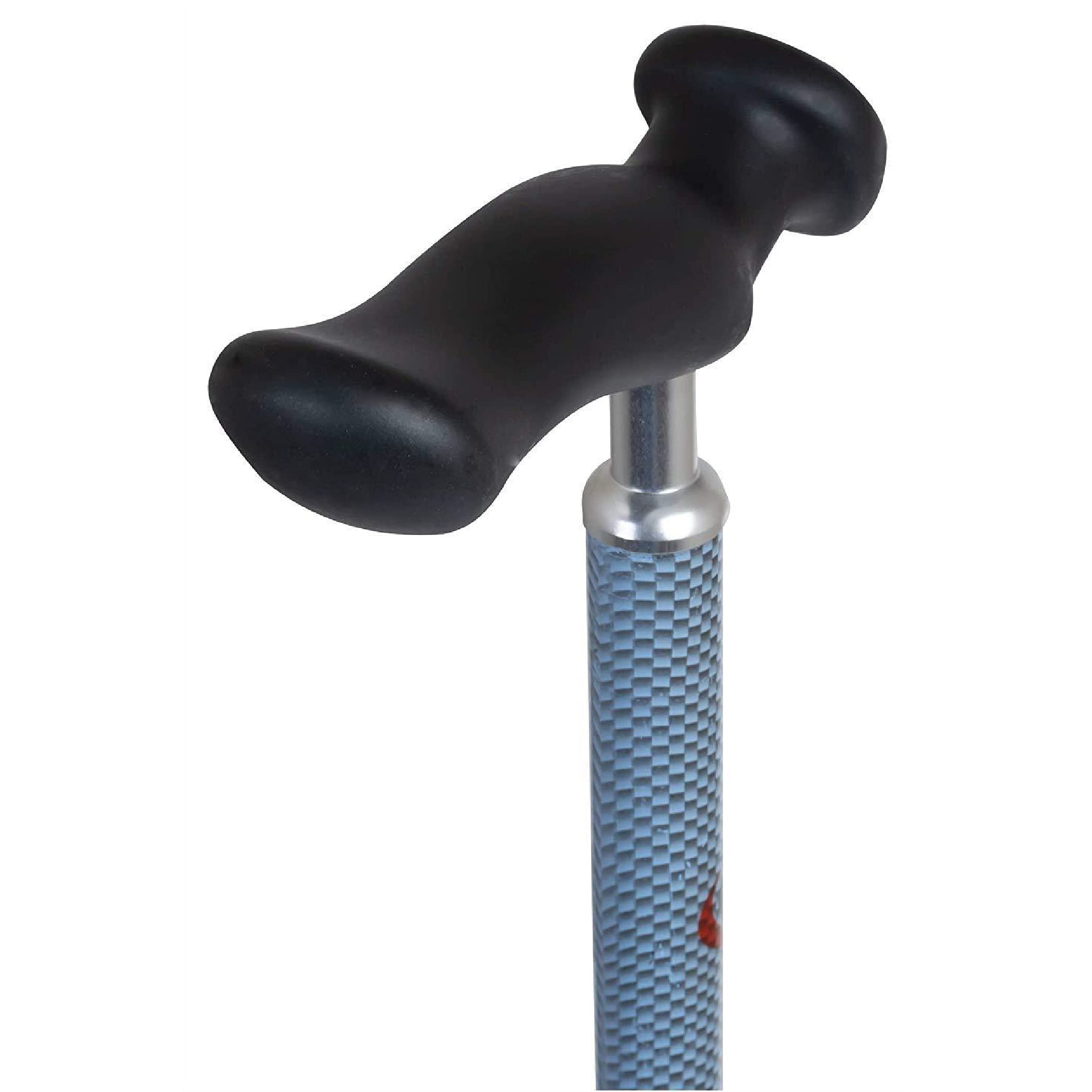 Carex Health Brands Ergonomic Comfort Walking Cane with Extra Cushioned Grip - Light Gray (FGA51100 0000) | Ideal for Seniors & Mobility Support for Daily Walks & Outdoor Activities