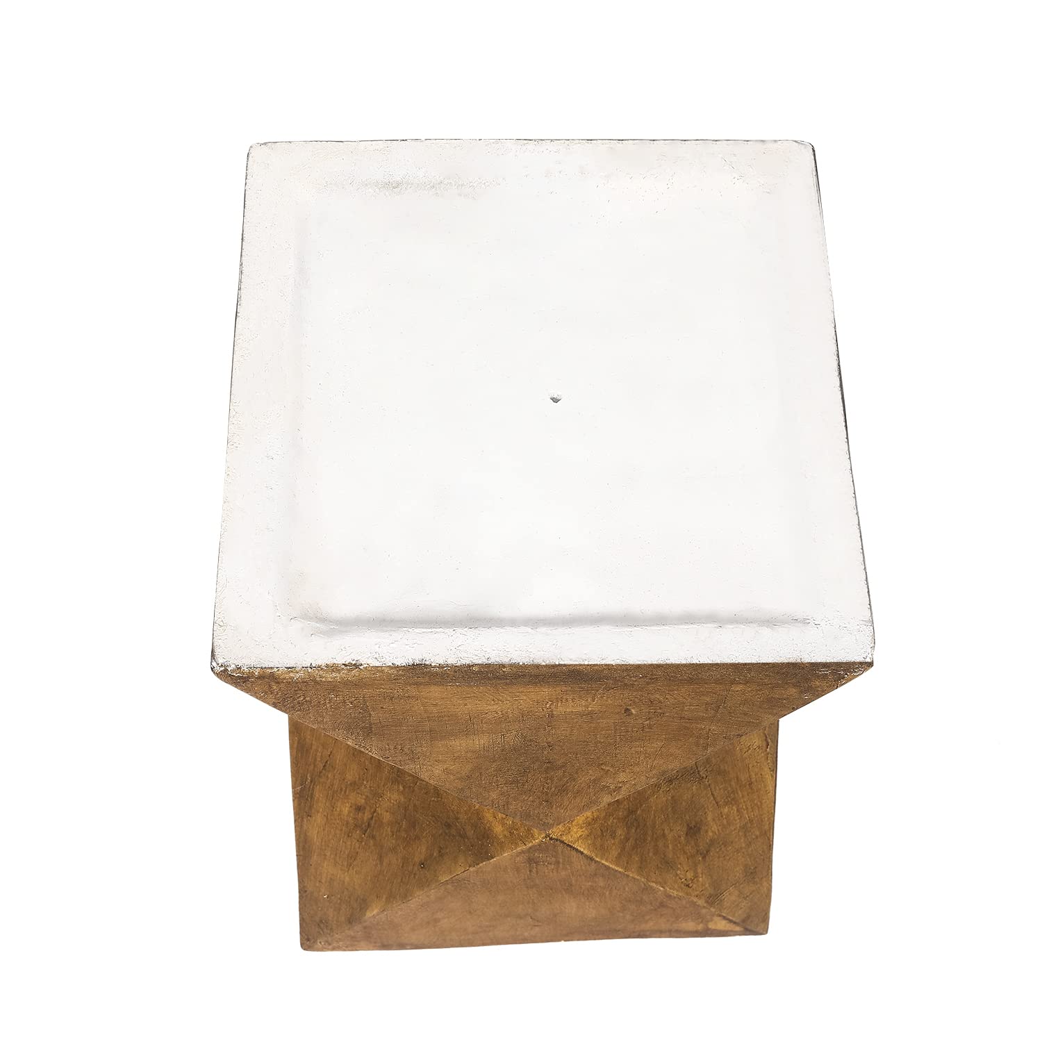 Joveco Square Concrete Side Table - Indoor Outdoor Accent Table for Living Room, Bedroom, Patio, Balcony - Decorative Garden Stool & End Table - Natural Finish - Perfect for Coffee, Plants & Home Decor