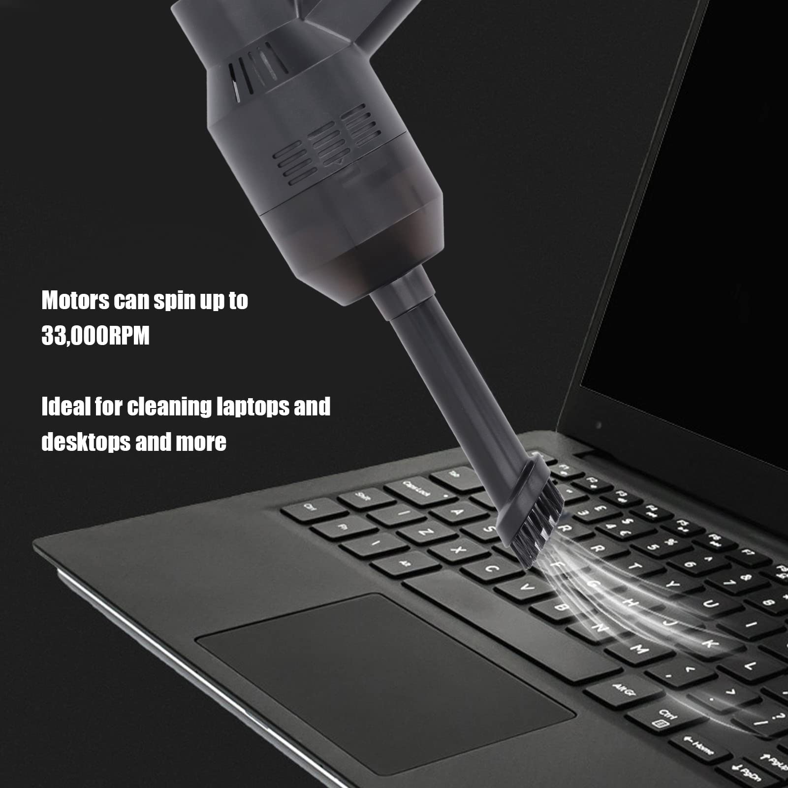 Cordless Electric Air Duster - 33000RPM Portable Compressed Air Blower for Keyboard, PC, Car Cleaning (DC5V) | Perfect for Electronics, Home & Office Dusting