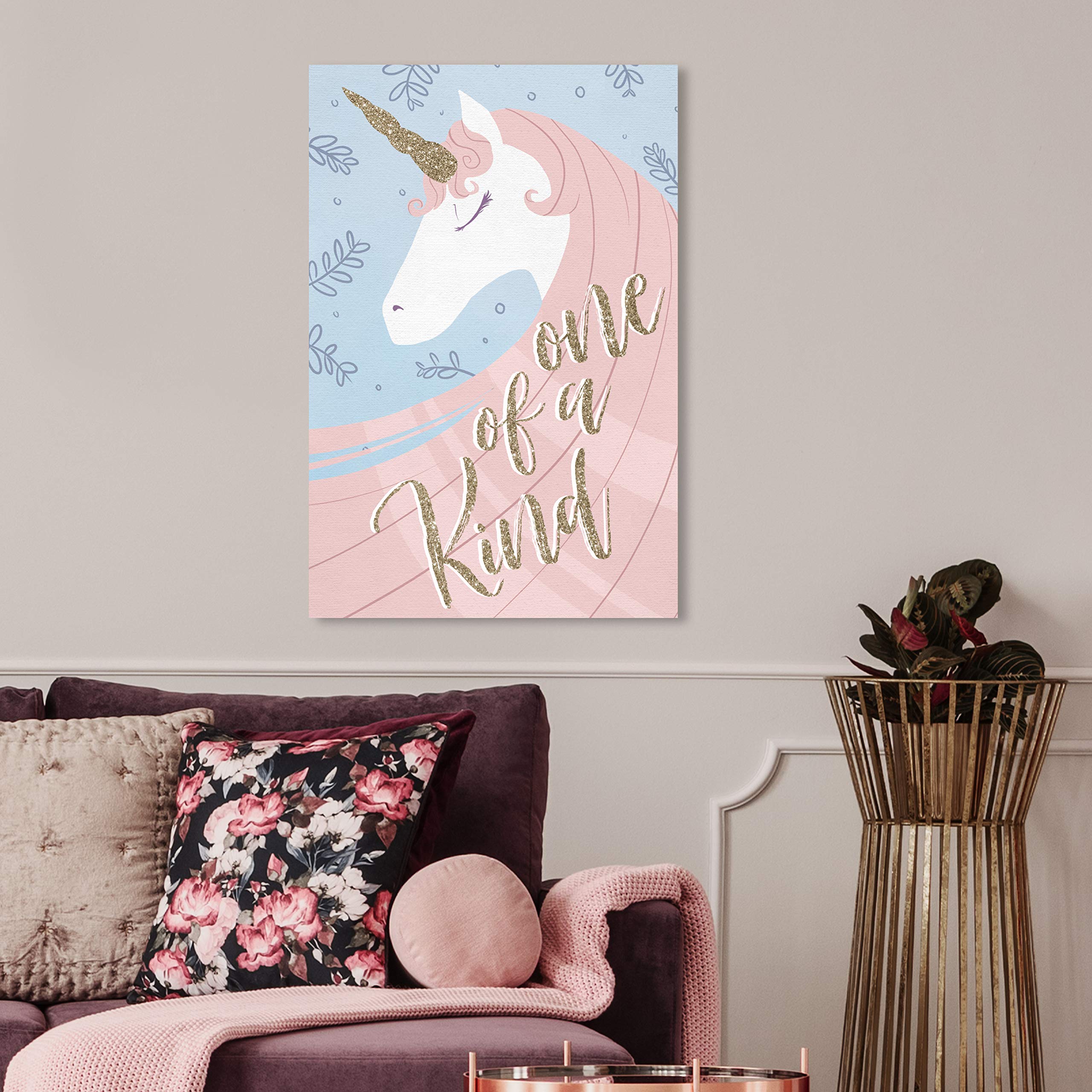 Oliver Gal Artist Co. Fantasy Wall Art Canvas Prints - 'One of a Kind' Home Décor, 20x30 Inches, Pink & Gold - Perfect for Living Room, Bedroom & Office Decor