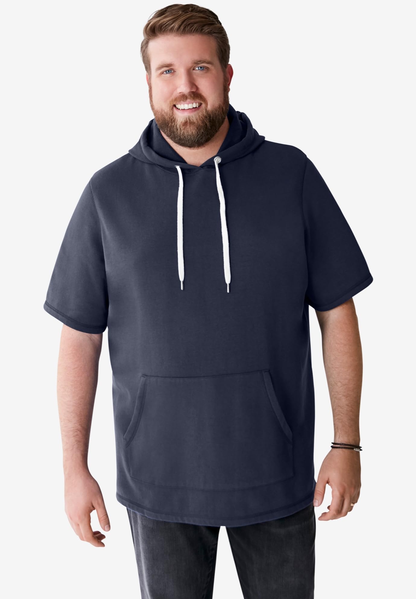 KingSize Men's Big & Tall Liberty Blues Short-Sleeve Hoodie - Comfortable Casual Wear for Plus Size Men | Perfect for Outdoor Activities, Lounging & Everyday Use