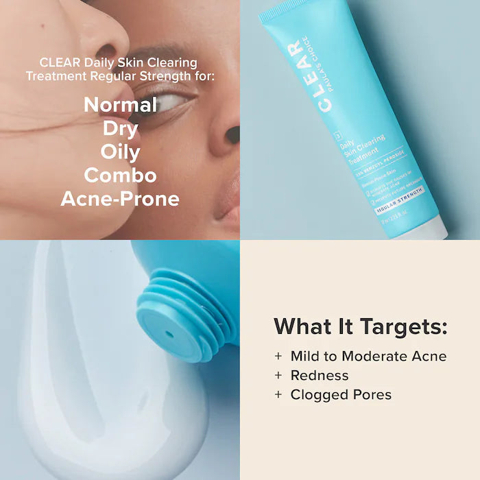 Paula's Choice CLEAR Daily Skin Clearing Treatment with 2.5% Benzoyl Peroxide - Anti-Acne Face Wash for Oily & Acne-Prone Skin - Gentle Daily Cleanser for Clear, Healthy Skin - Perfect for Morning & Night Skincare Routine