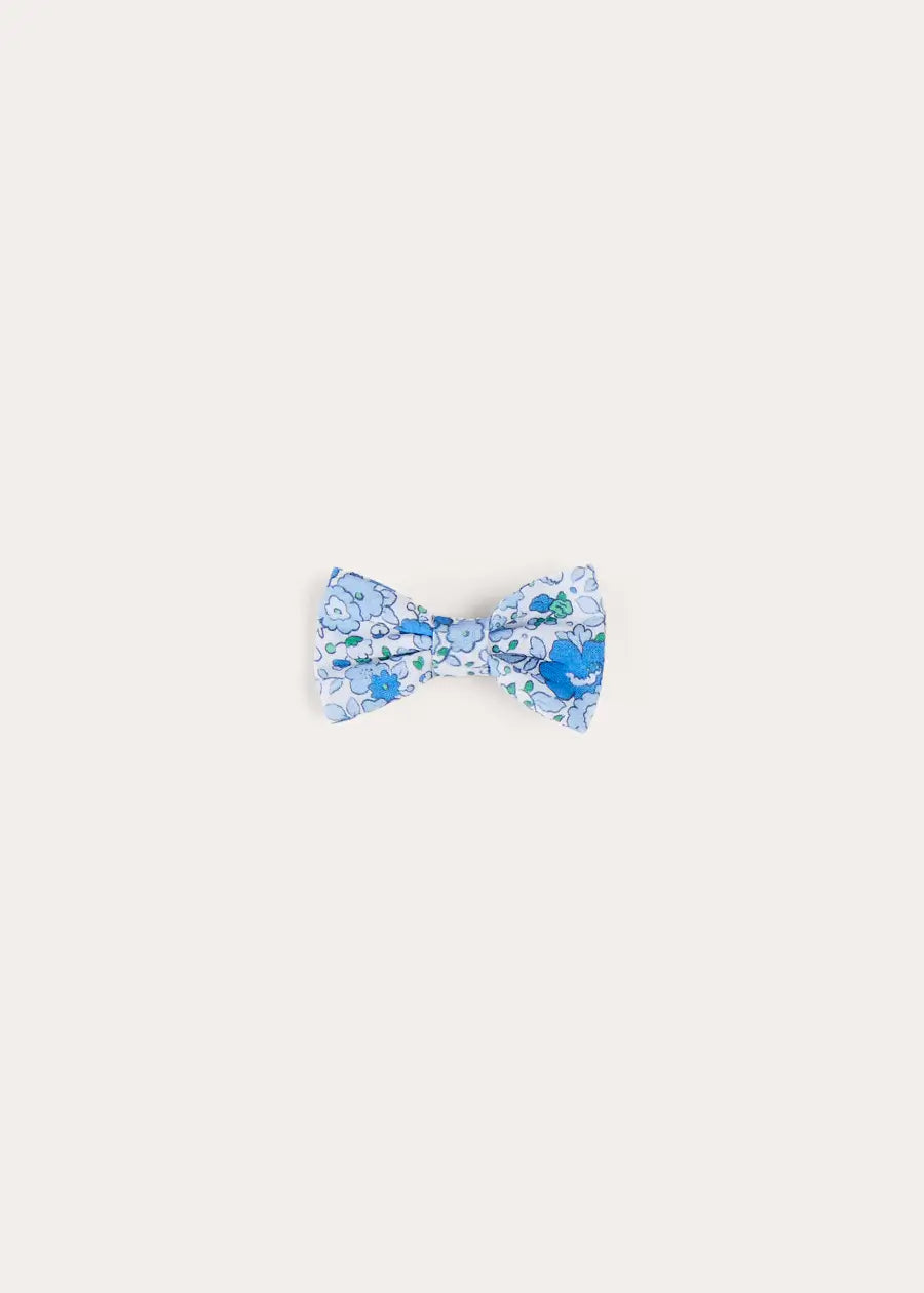 Olivia Floral Small Bow Hair Clip - Blue Hair Accessories for Women & Girls - Perfect for Weddings, Parties & Everyday Style