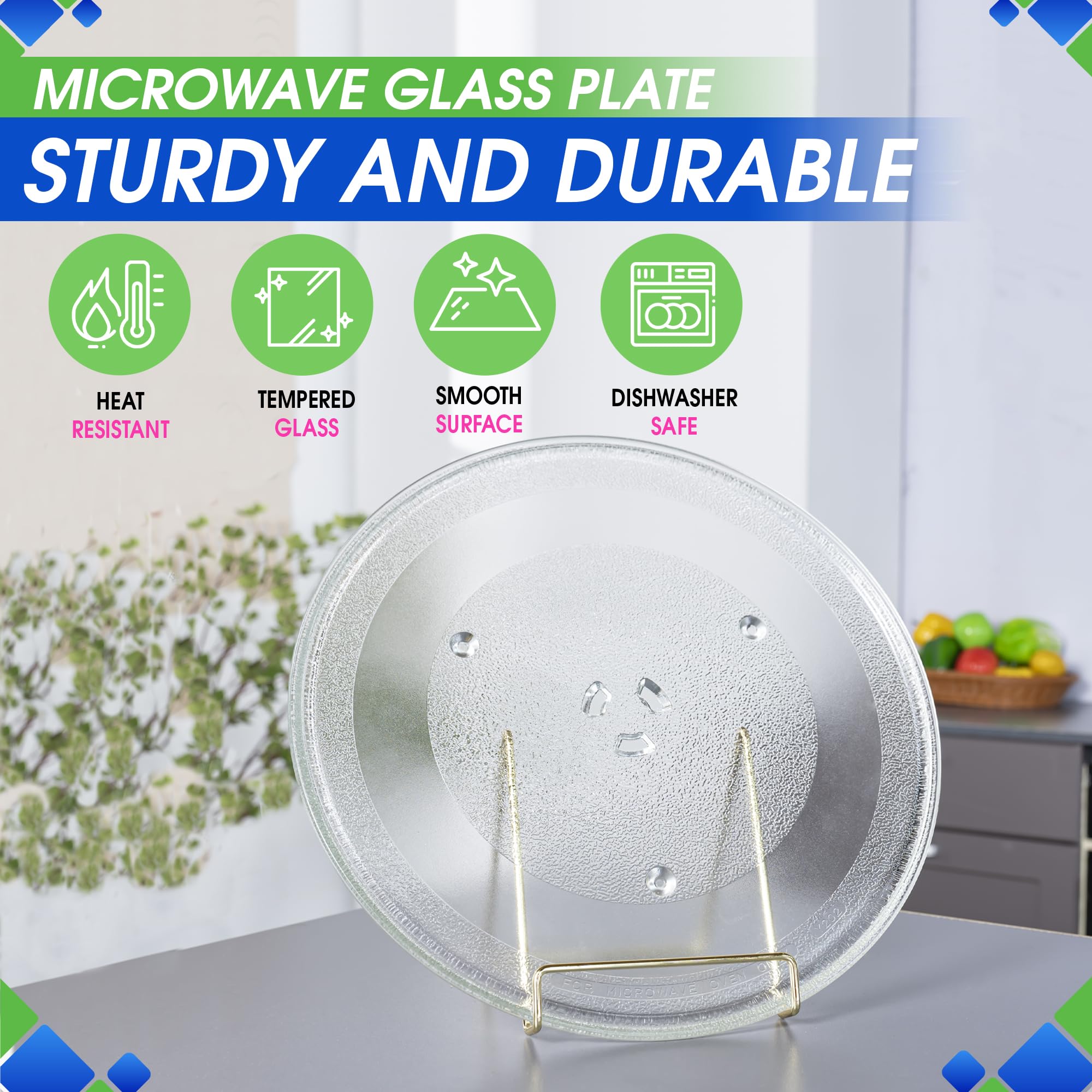 13.5 Inch GE Microwave Turntable Plate Replacement - Exact Fit for WB39X10032 Model - Durable Glass Spinning Dish for Better Reheating & Cooking - Perfect for Family Meals, Leftovers & Quick Snacks