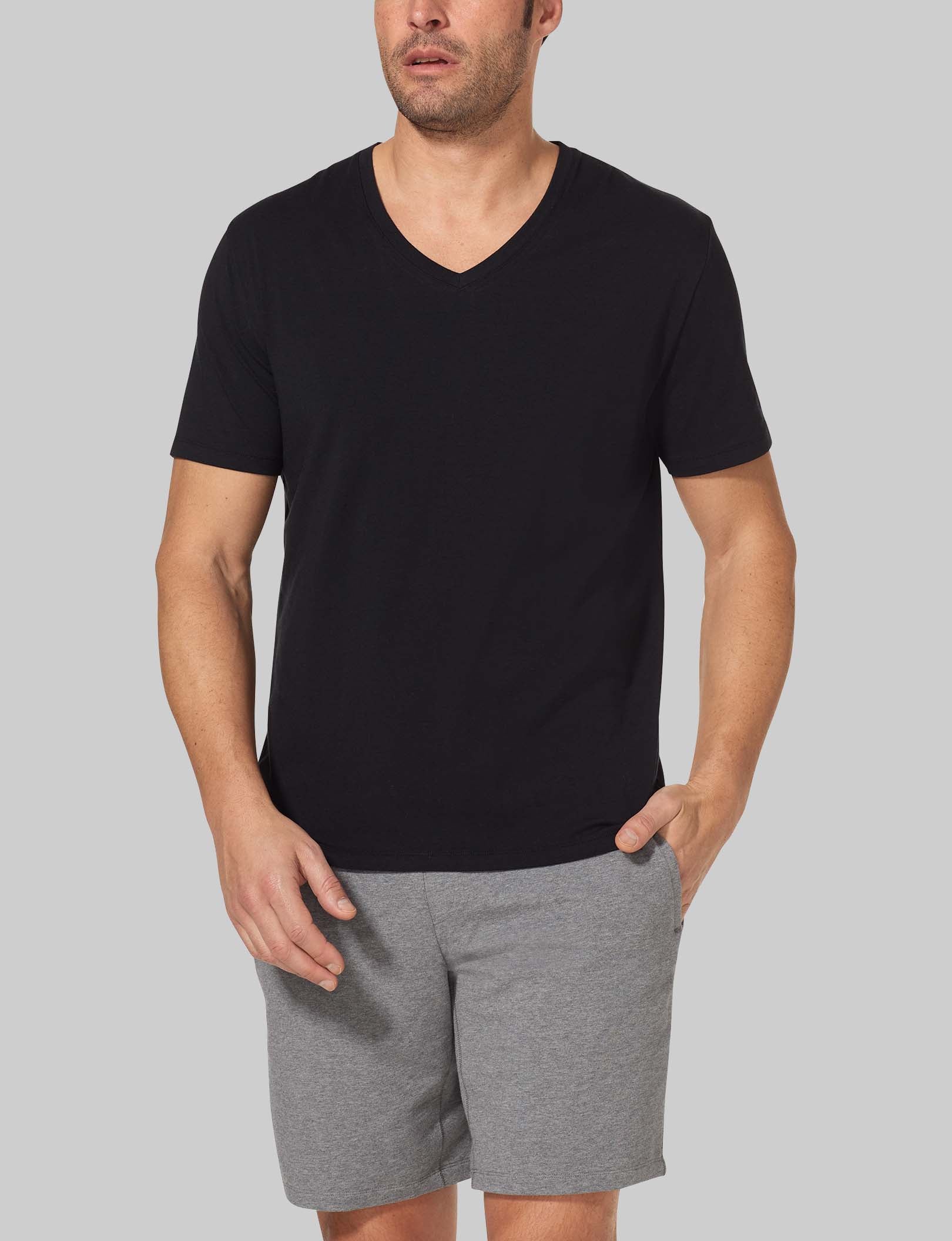 Second Skin V Neck Tee (3 Pack) - Ultra Soft Stretch Women's T-Shirts for Everyday Wear | Perfect for Layering, Workouts & Casual Outfits