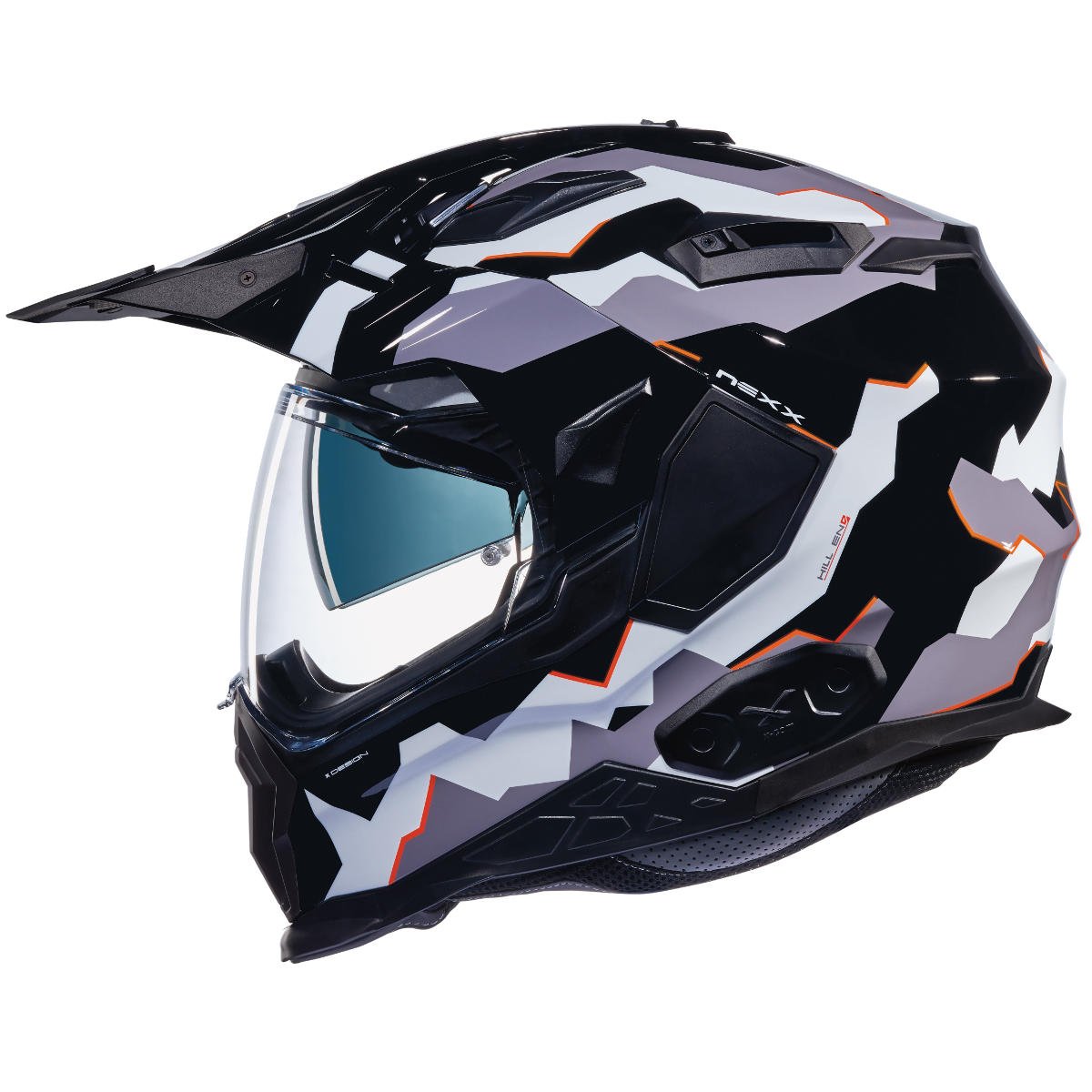 Nexx X.WED 2 XWED Hillend White Orange Full Face Dual Sport Motorcycle Helmet (XS) - Perfect for Off-Road Adventures & Street Riding