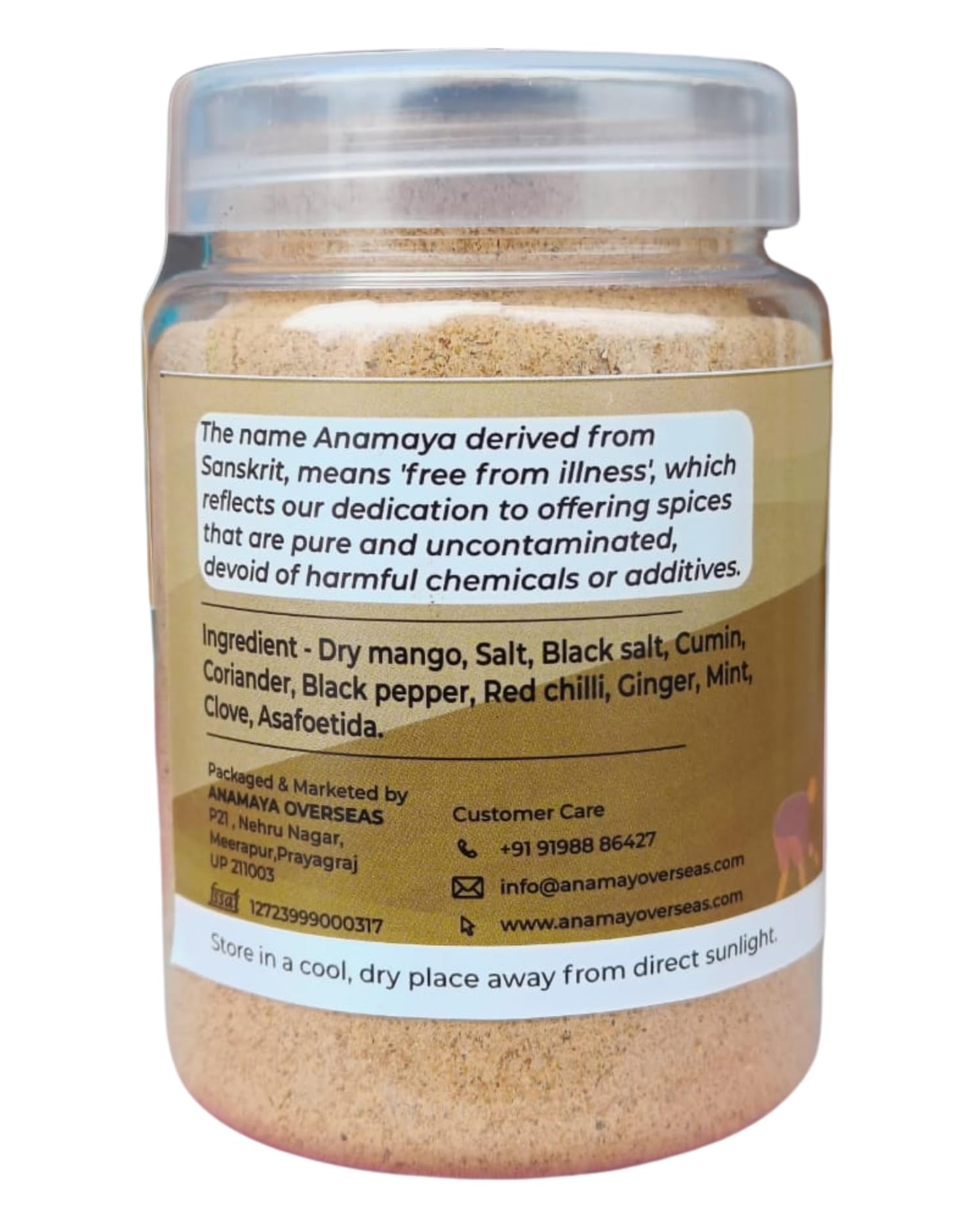 Anamaya Chaat Masala Powder 100g | Authentic Indian Spice Blend for Chaat, Fruits & Salads | Reusable Storage Jar | Pack of 1 | Perfect for Home Cooking, Snacks & Indian Cuisine