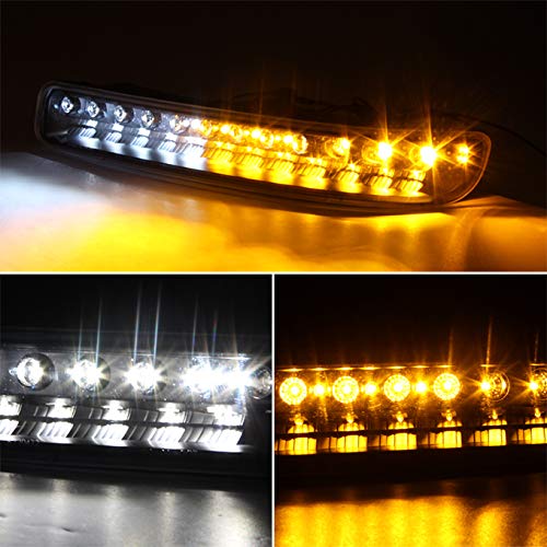 AKKON LED Projector Headlights & Bumper Signal Lights Combo for GMC Sierra Yukon - Durable Replacement with Halo Rings - Perfect for Night Driving & Off-Road Adventures
