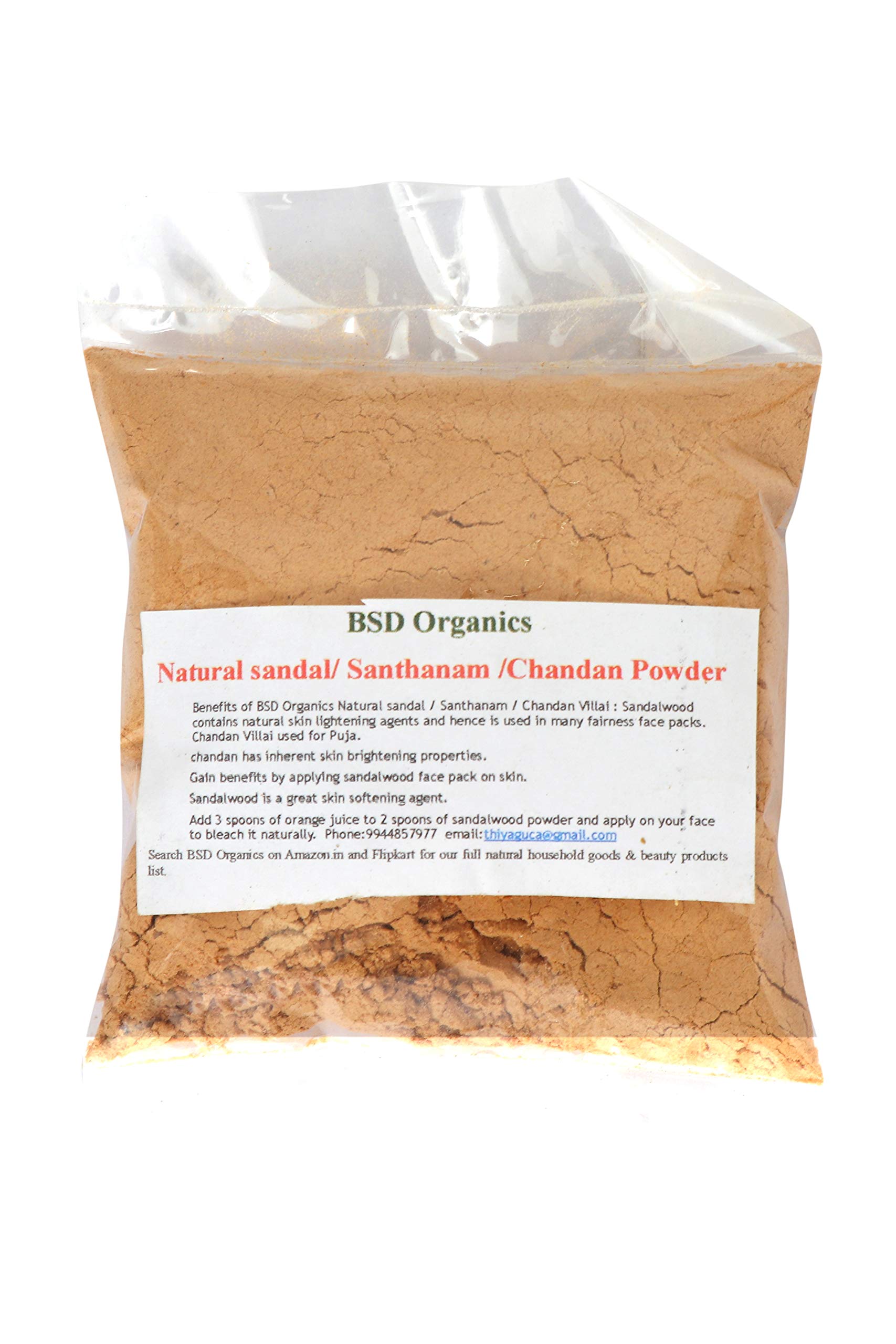 BSD Organics Natural Sandalwood Powder (Chandan) - 25g | Pure Ayurvedic Skin Care, Puja Rituals & Aromatherapy | for Face Masks, Religious Ceremonies & Relaxation