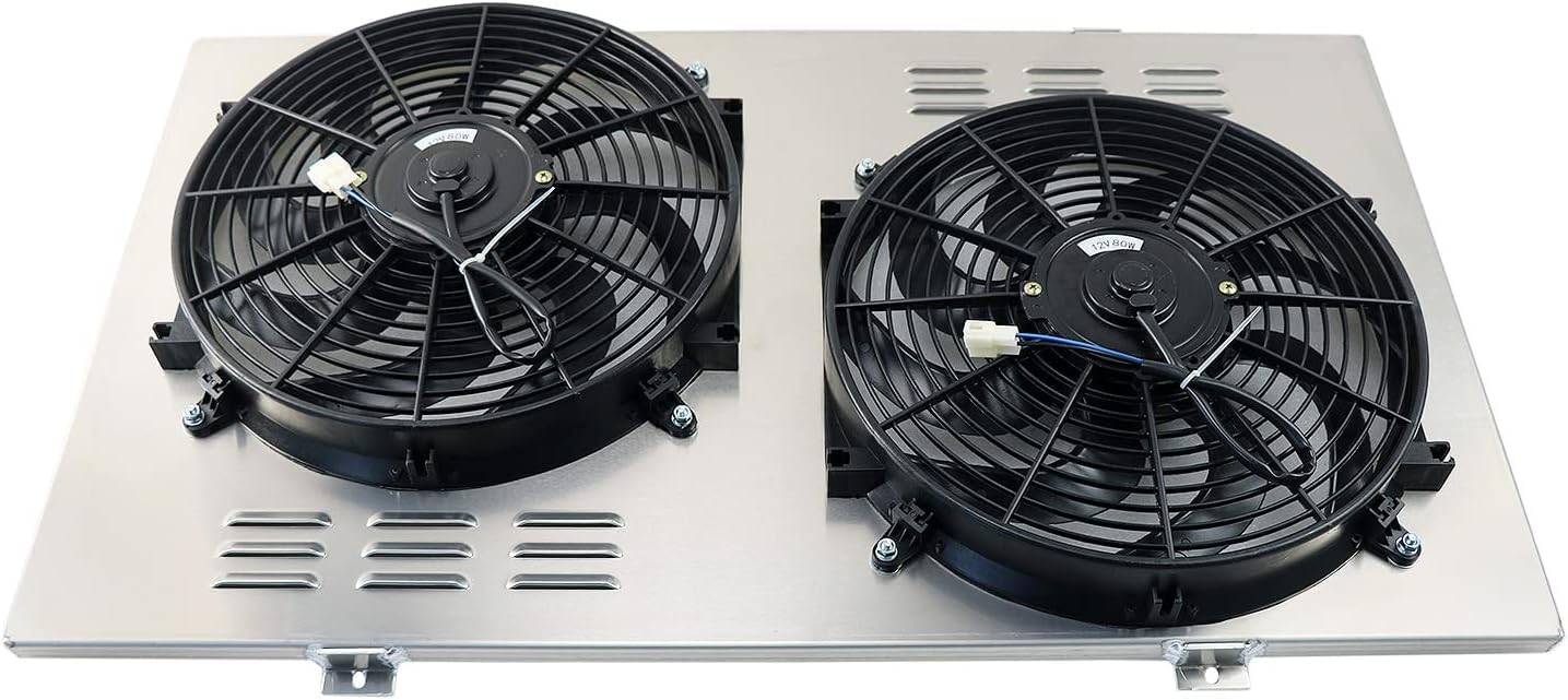 Aluminum Radiator Shroud with Electric Fan for 1988-2000 Chevy C/K 1500 2500 3500 & GMC Pickup Trucks 7.4L V8 - Direct Fit Replacement Cooling System Upgrade for 1989-1999 Models - Perfect for Off-Roading, Towing & High-Performance Use